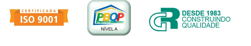 Selos ISO 9001, PBQP-H Nível A e Razente desde 1983 construindo qualidade
