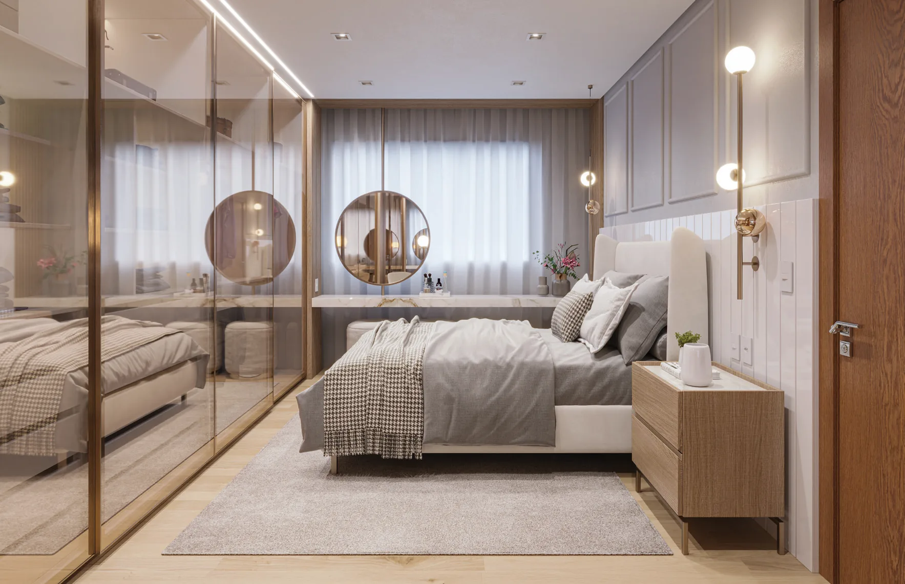 Suíte decorada do apartamento Alto Paraíso na Zona 7 de Maringá