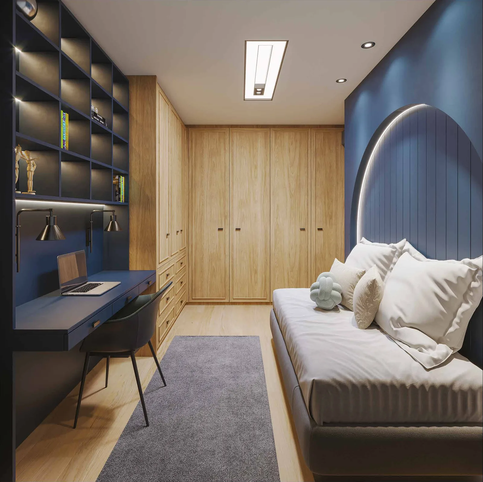Quarto com home office no apartamento Alto SP Maringá