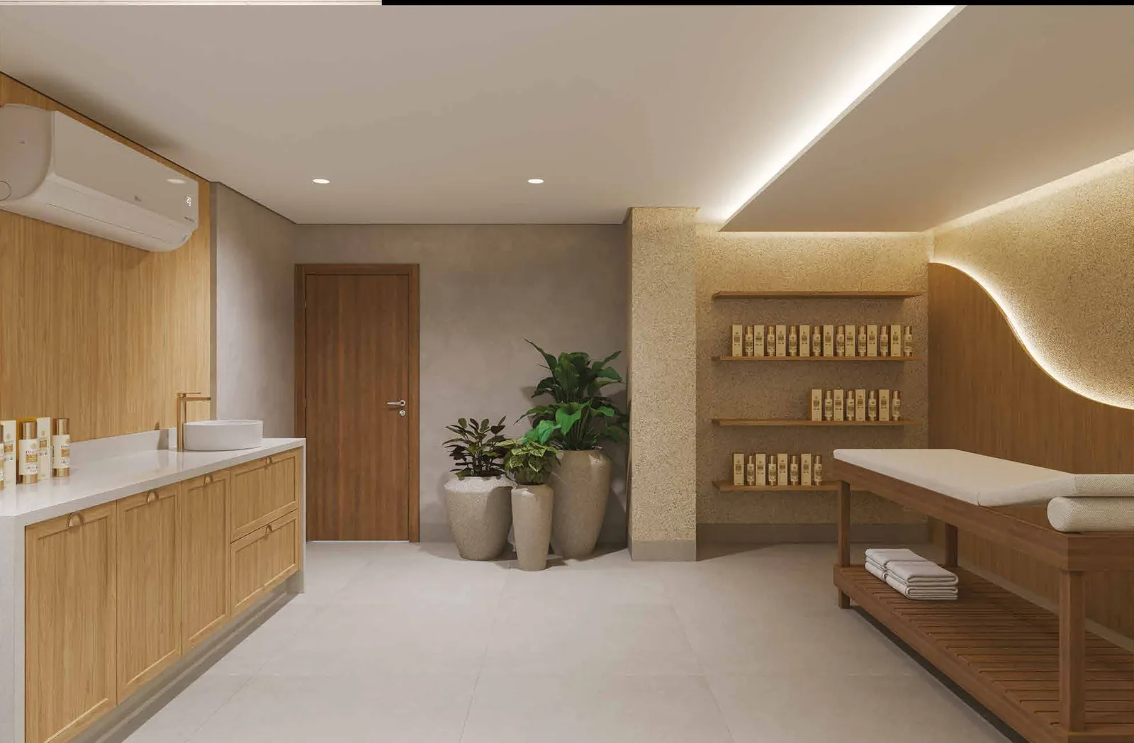 Spa com sala de massagem no pavimento lazer do Alto SP
