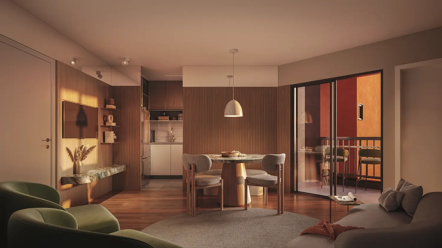 Dormitório do apartamento decorado Amalfi Residence Maringá — Jardim Santa Rosa