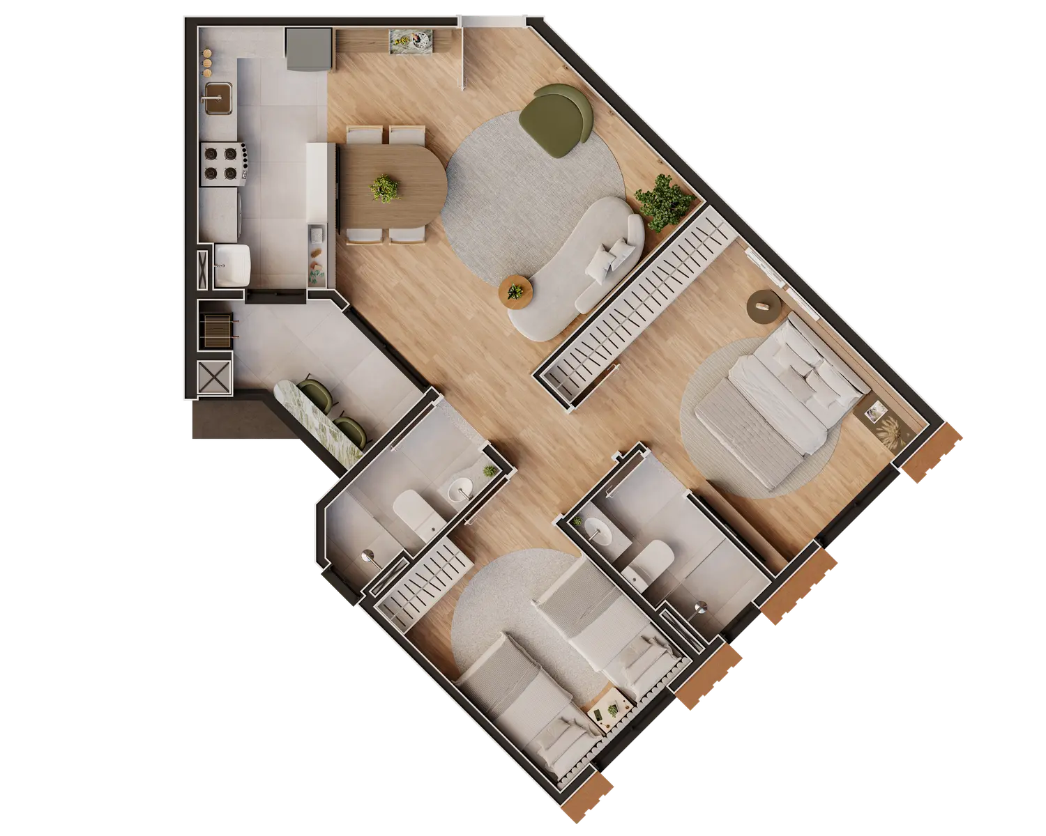 Planta baixa completa Apartamento Final 05 Amalfi Residence Maringá