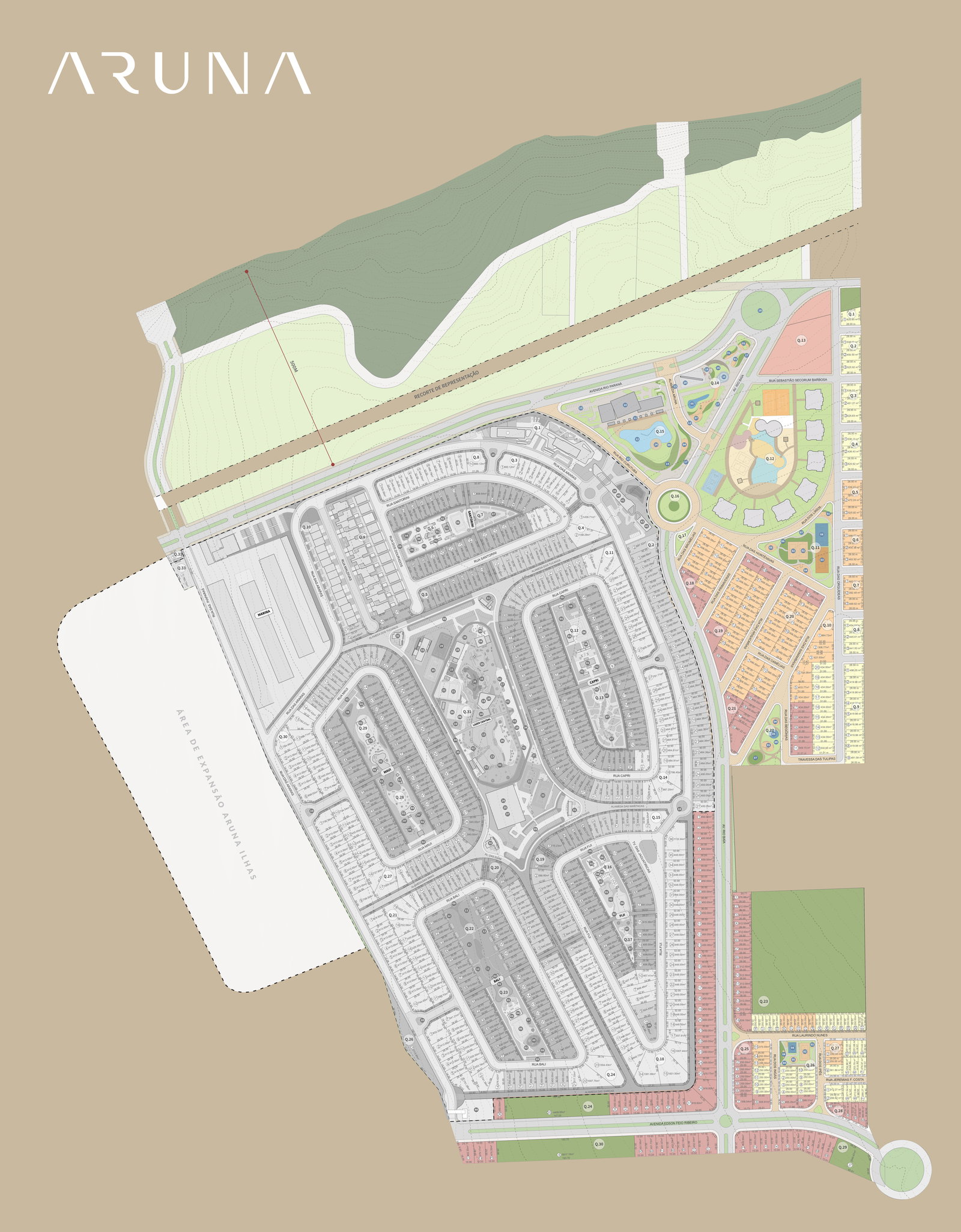 Mapa de localização do Aruna Bioma em Porto Rico PR