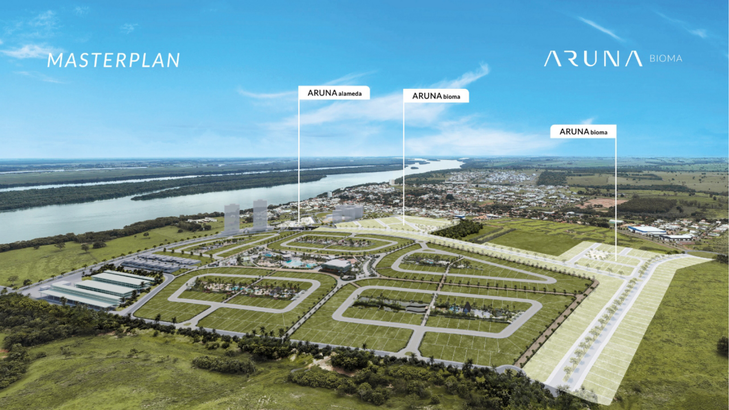 Masterplan completo Aruna Alameda e Aruna Bioma em Porto Rico Paraná