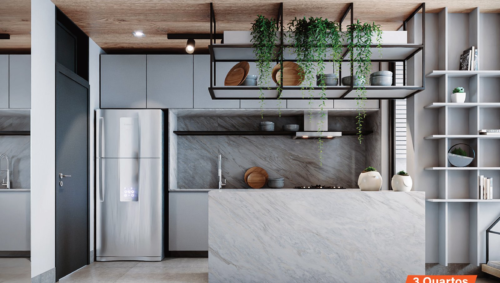 Cozinha e living integrados Atto Sette