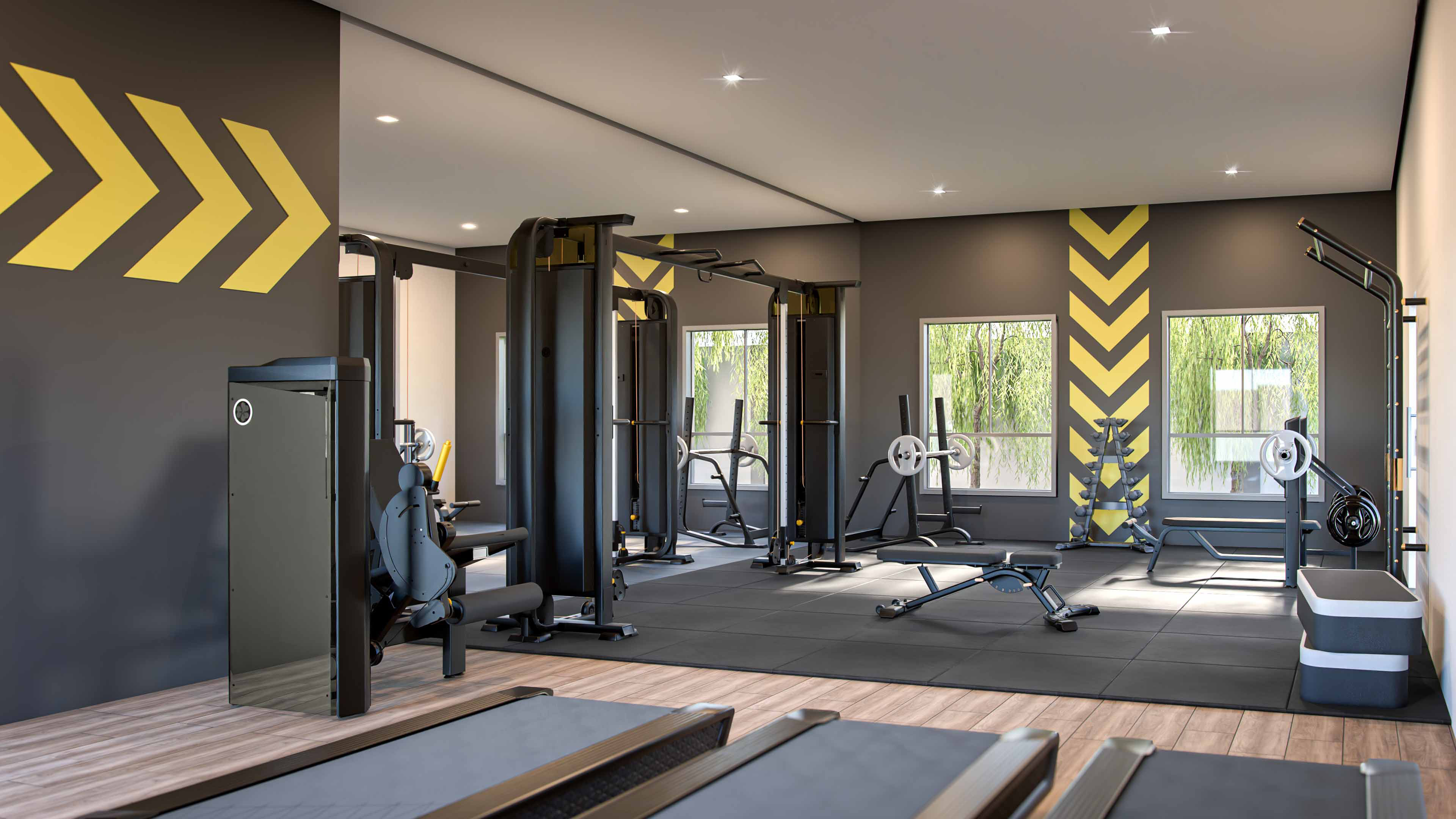 Espaço fitness mobiliado do Avalon Residencial em Maringá/PR — academia no condomínio