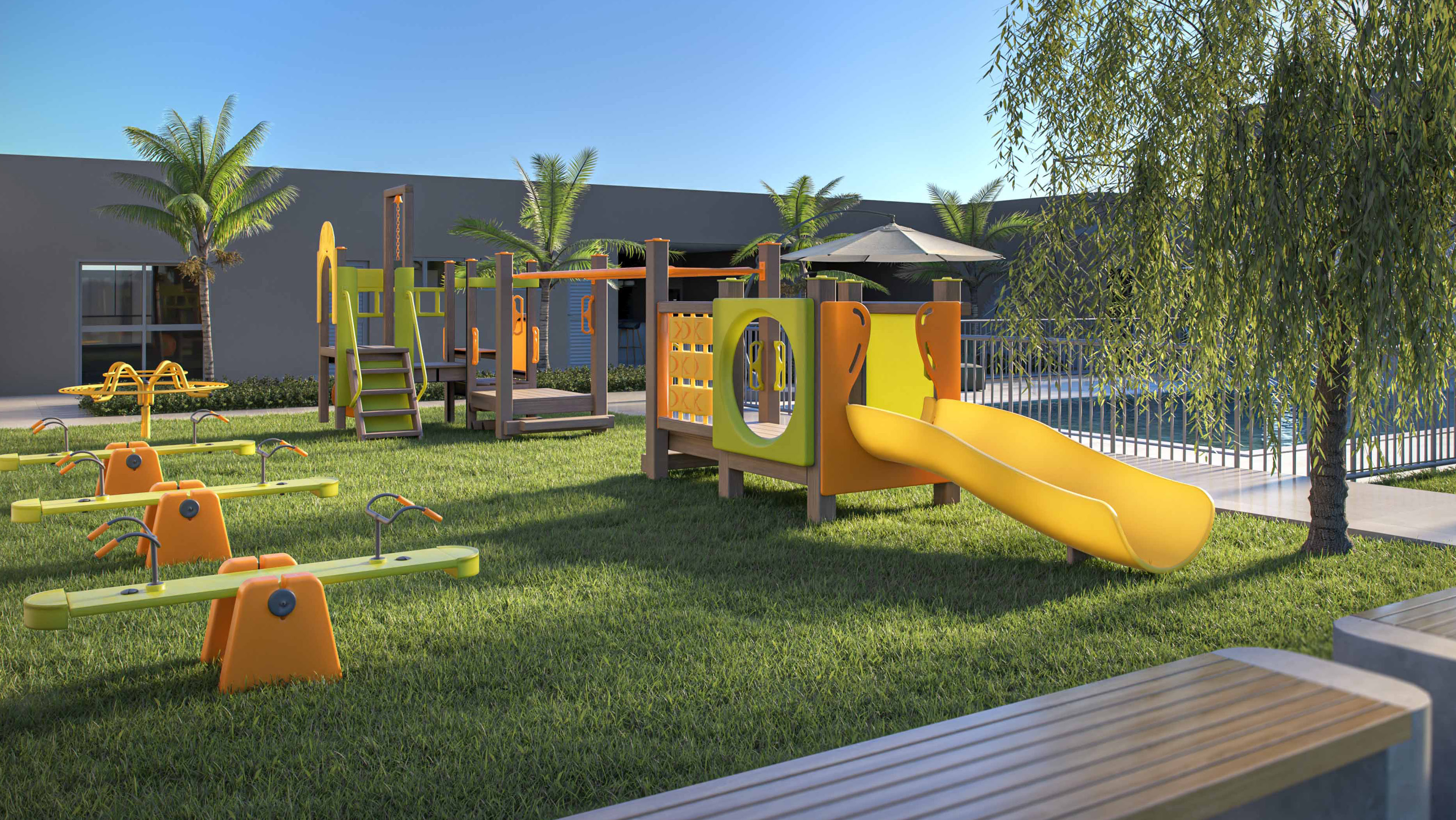 Playground do Avalon Residencial em Maringá/PR — área kids no condomínio
