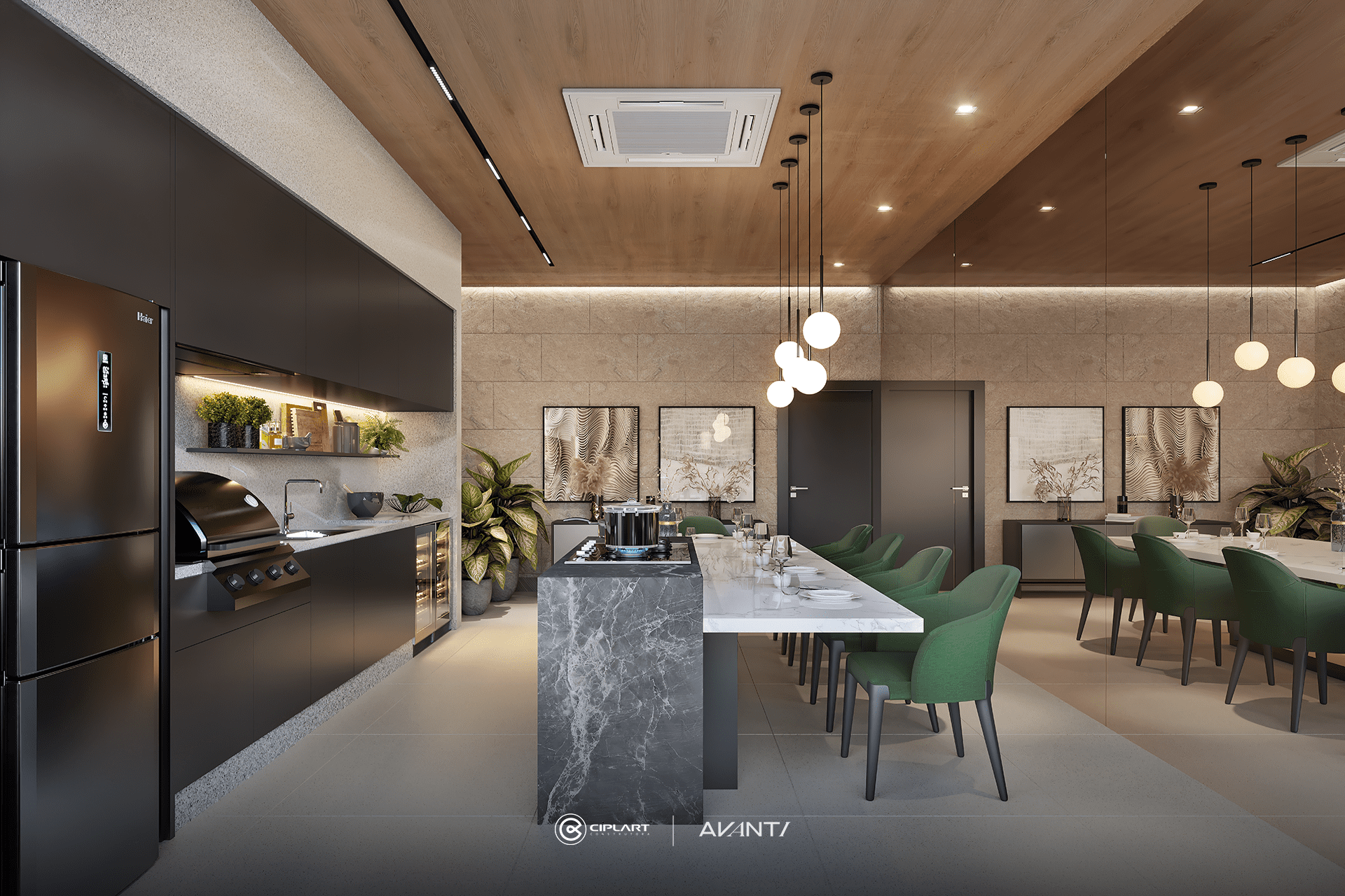 Cozinha gourmet coletiva Avanti Ciplart Maringá