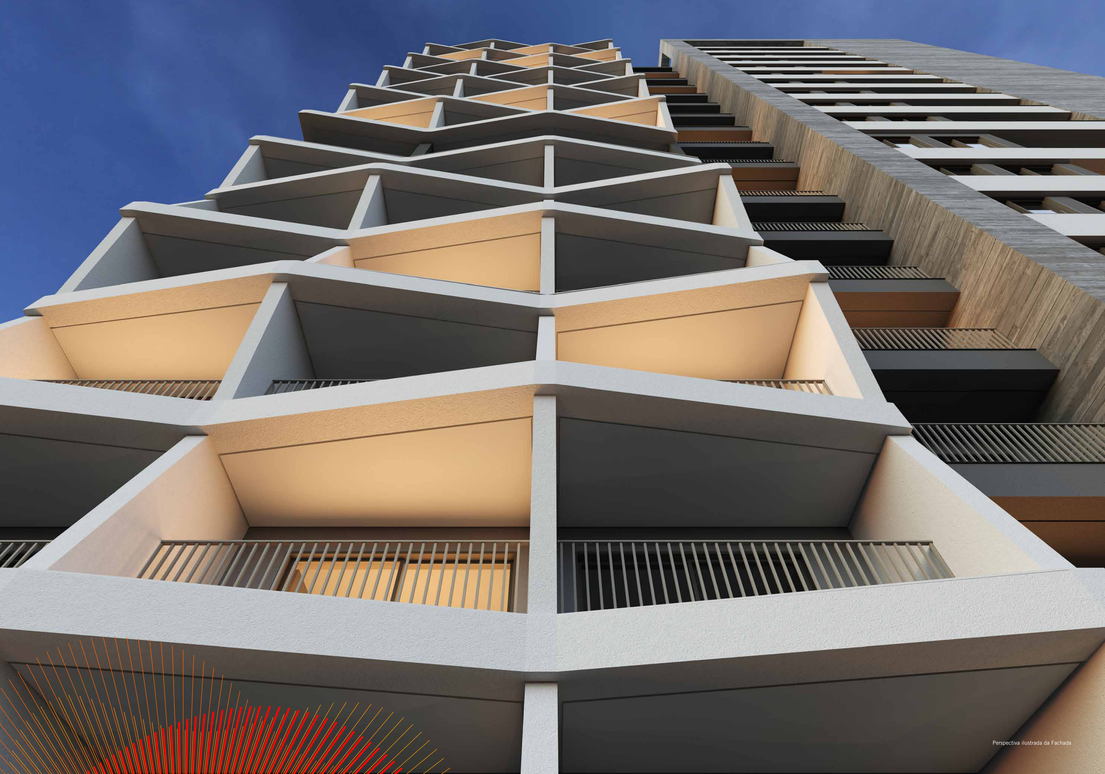 Perspectiva da fachada AYA Residences Amintas — Centro de Curitiba
