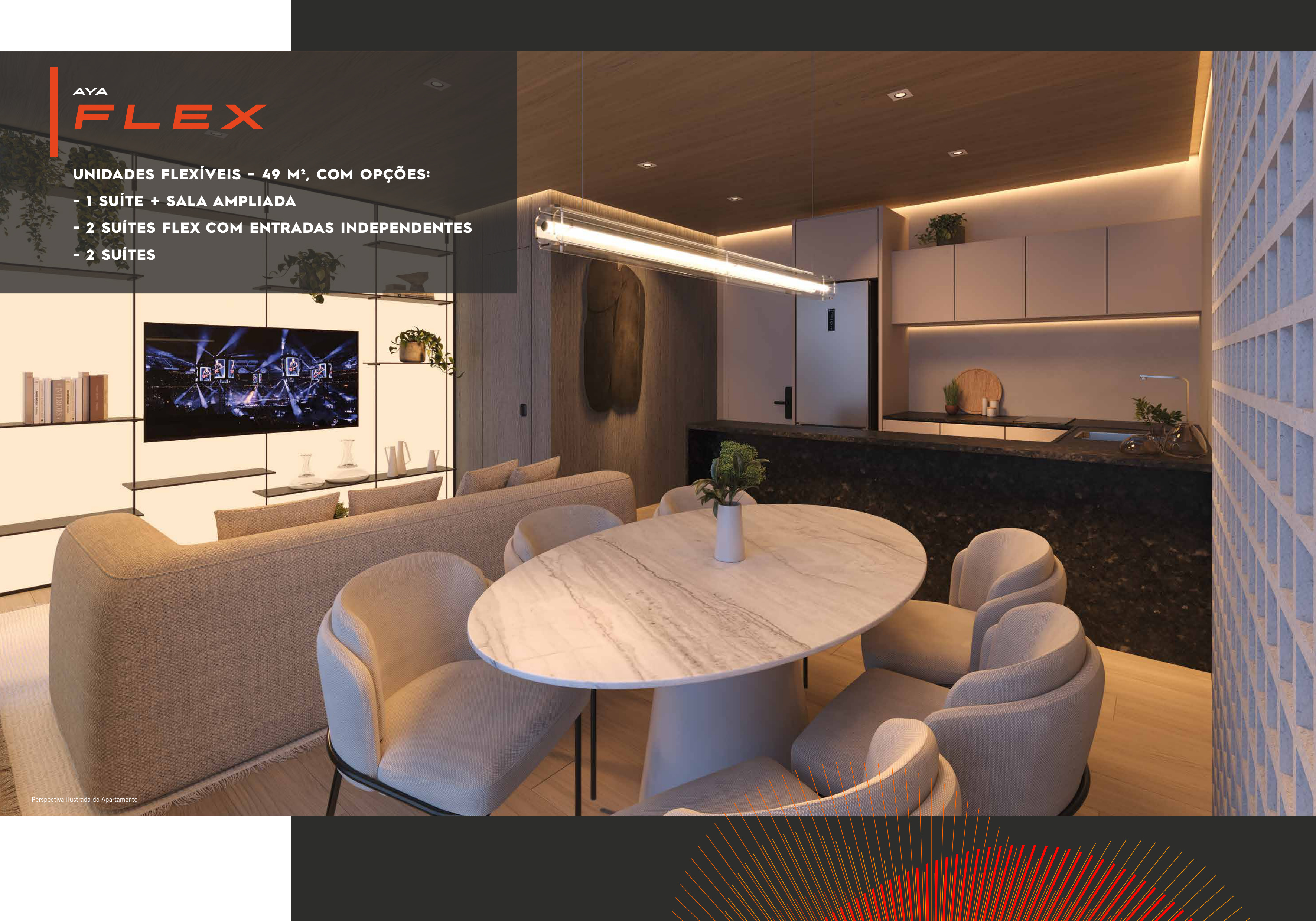 AYA Flex — 49m² — 3 configurações