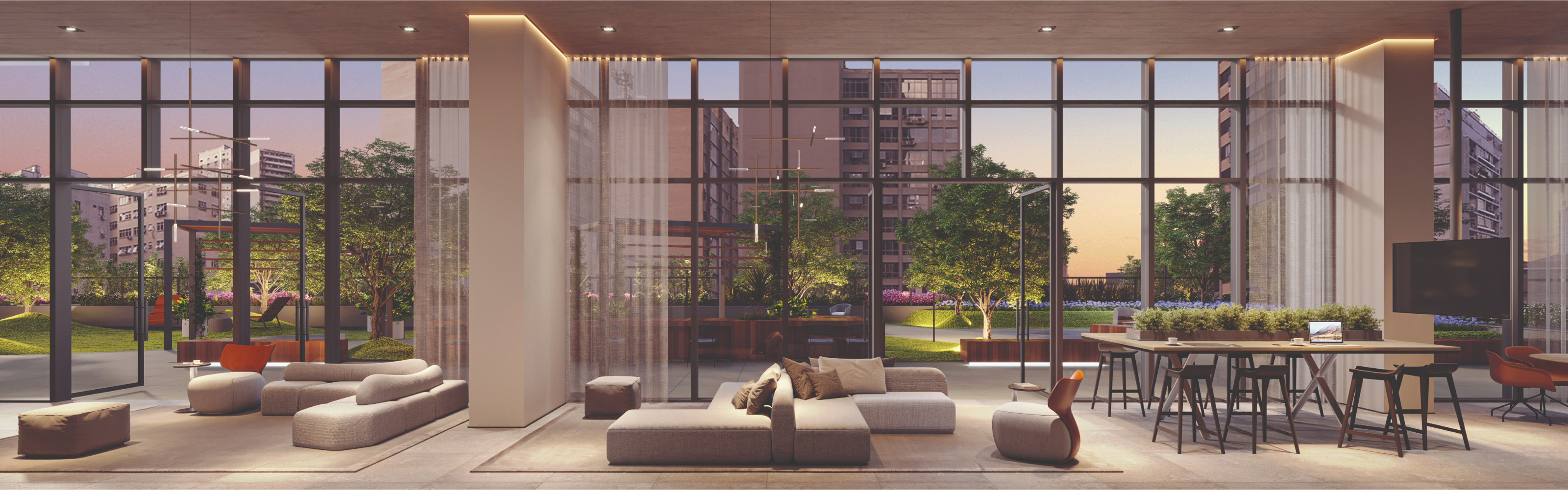 Coworking integrado AYA Residences Emiliano Curitiba