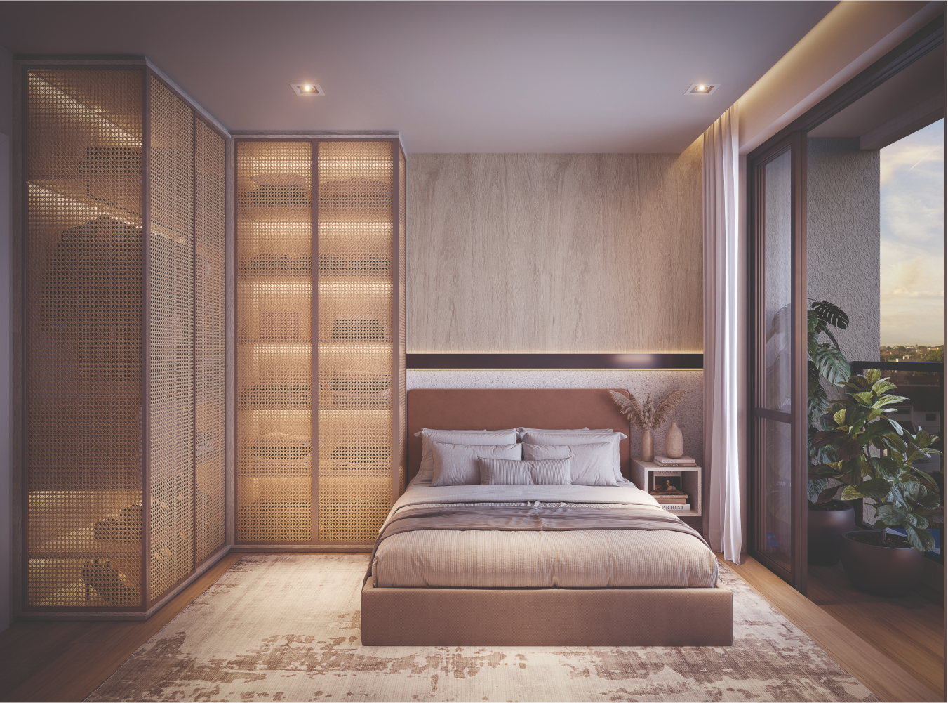 Quarto decorado AYA Residences Emiliano Curitiba