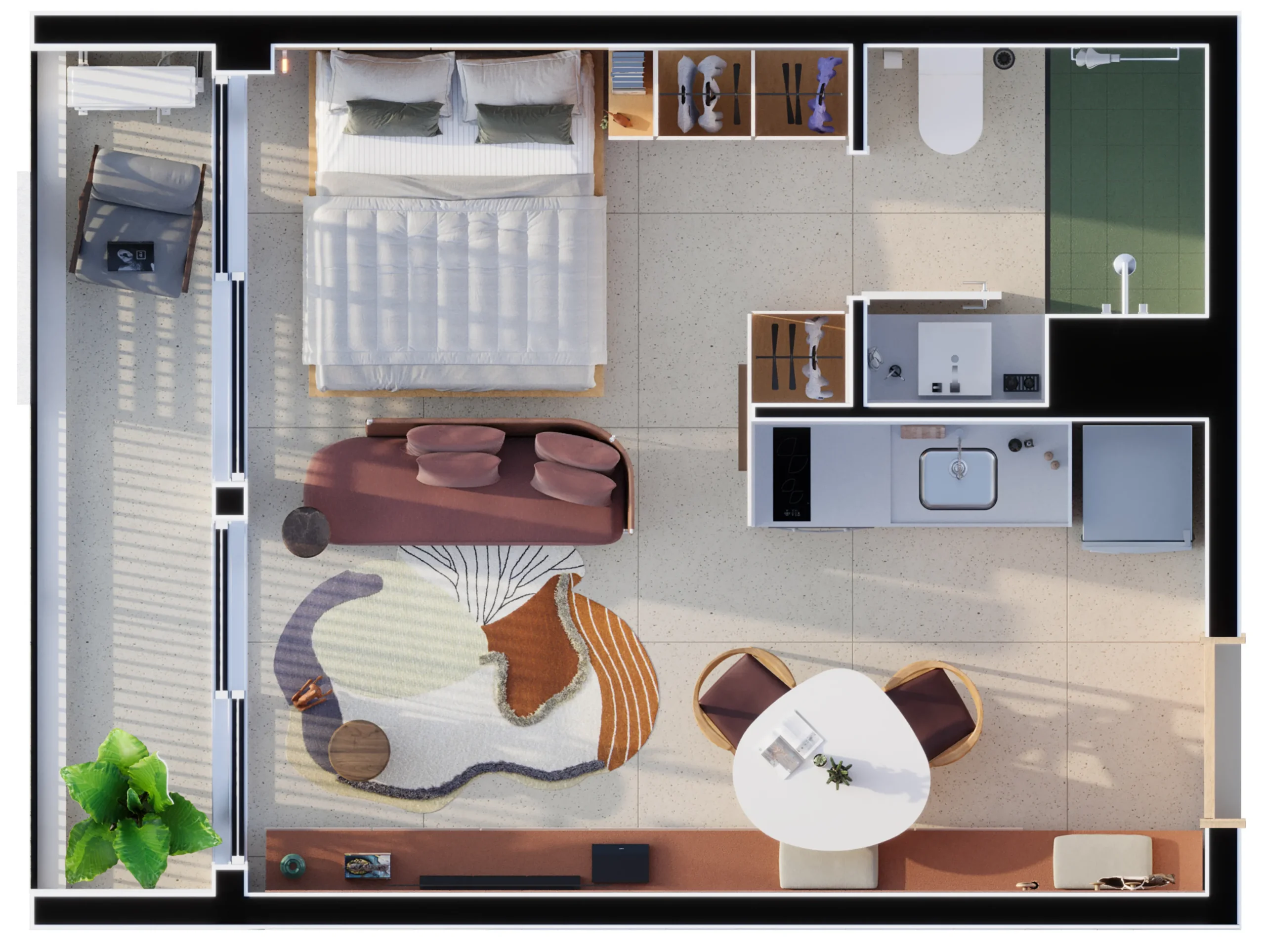 Planta baixa Studio BE Bonifácio Maringá