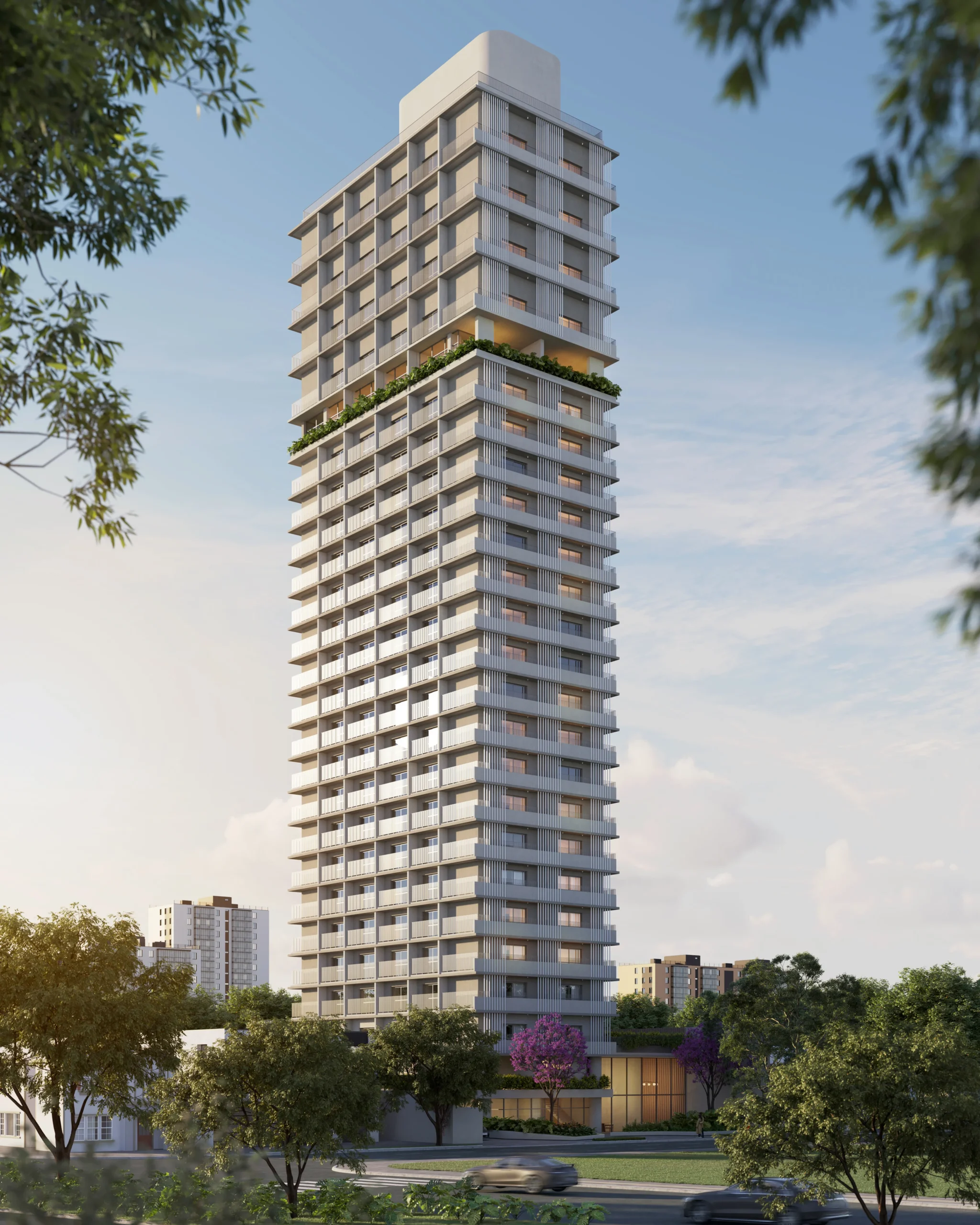 Fachada lateral do BE Dumont Maringá