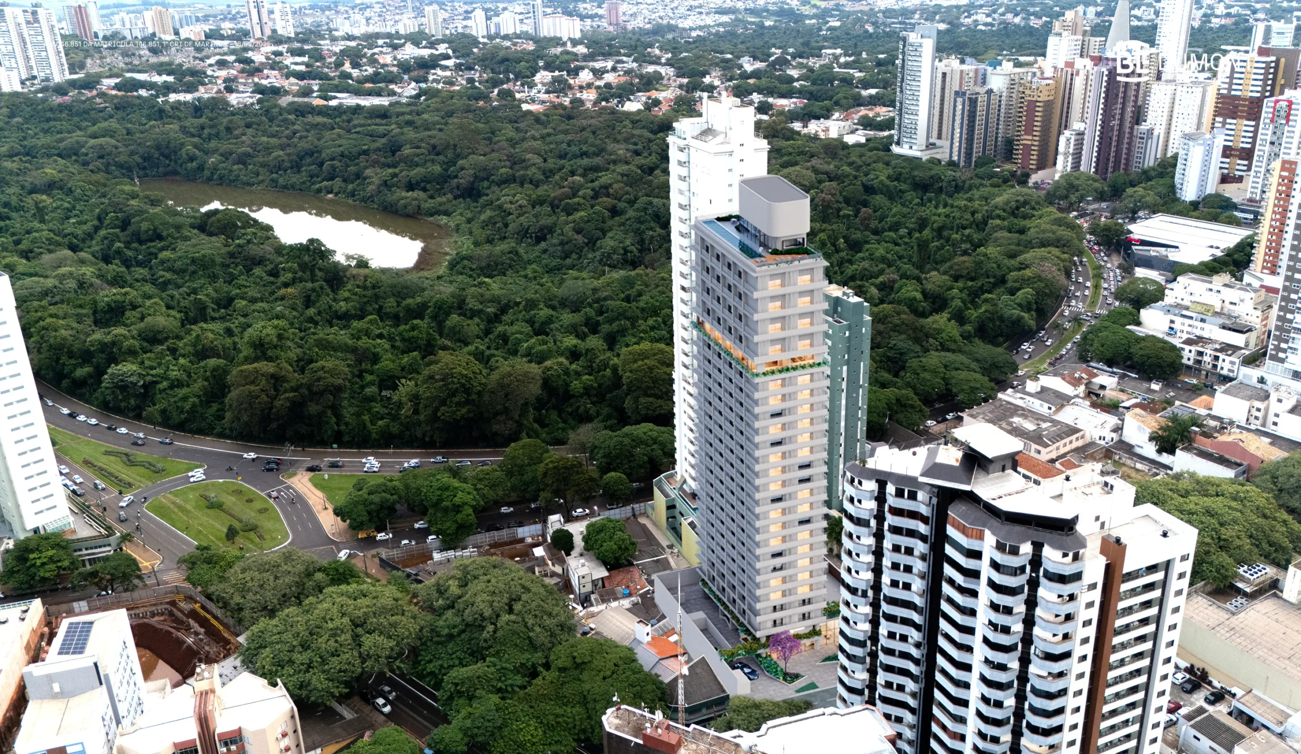 Perspectiva e fotoinserção do BE Dumont na Zona 01 de Maringá — imagem divulgada pela incorporadora BE A Moradia do Futuro