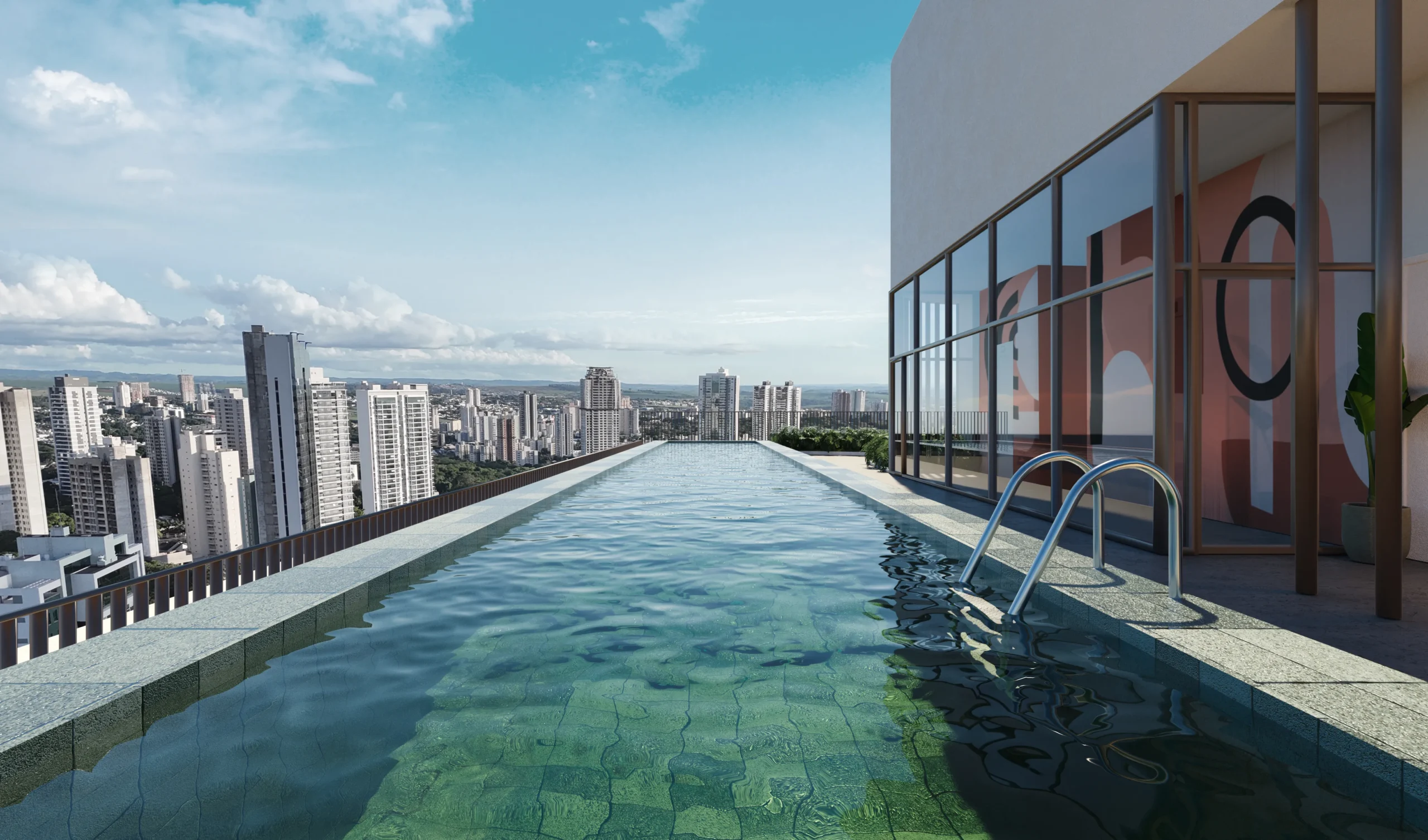 Piscina do BE Dumont no rooftop