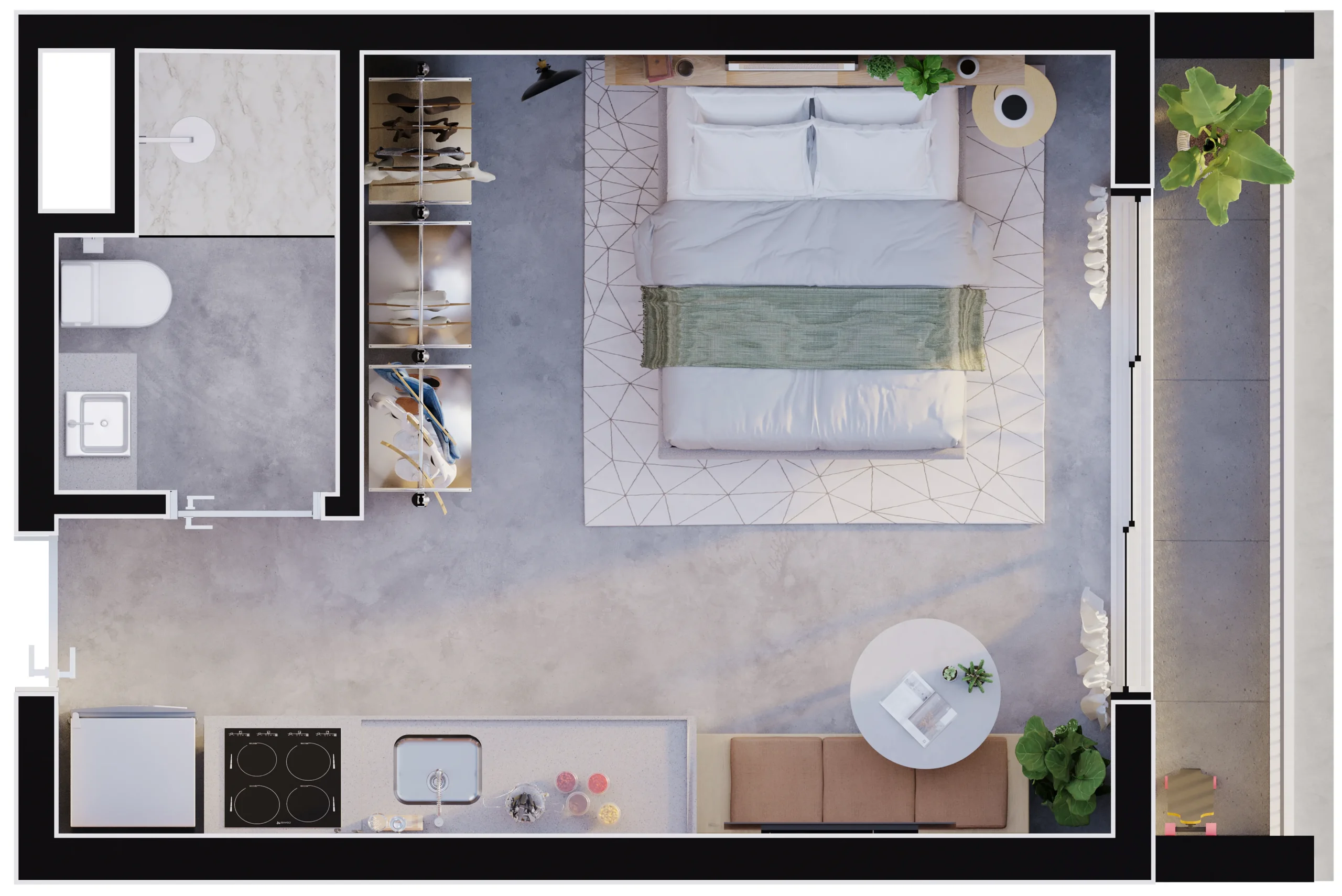 Planta studio centro BE Dumont Maringá — comunicação da incorporadora