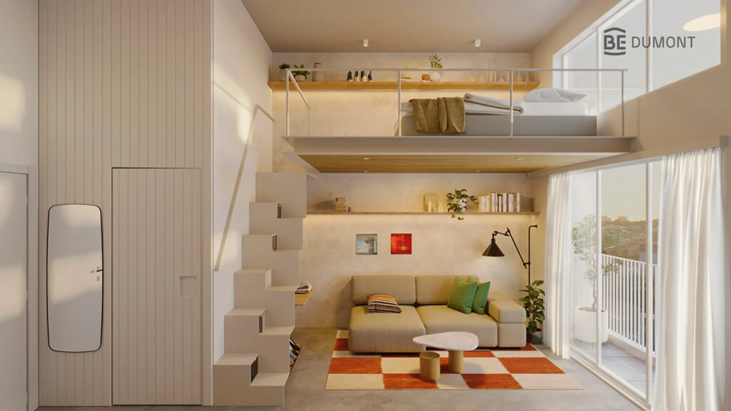 Render loft centro BE Dumont — incorporadora BE A Moradia do Futuro