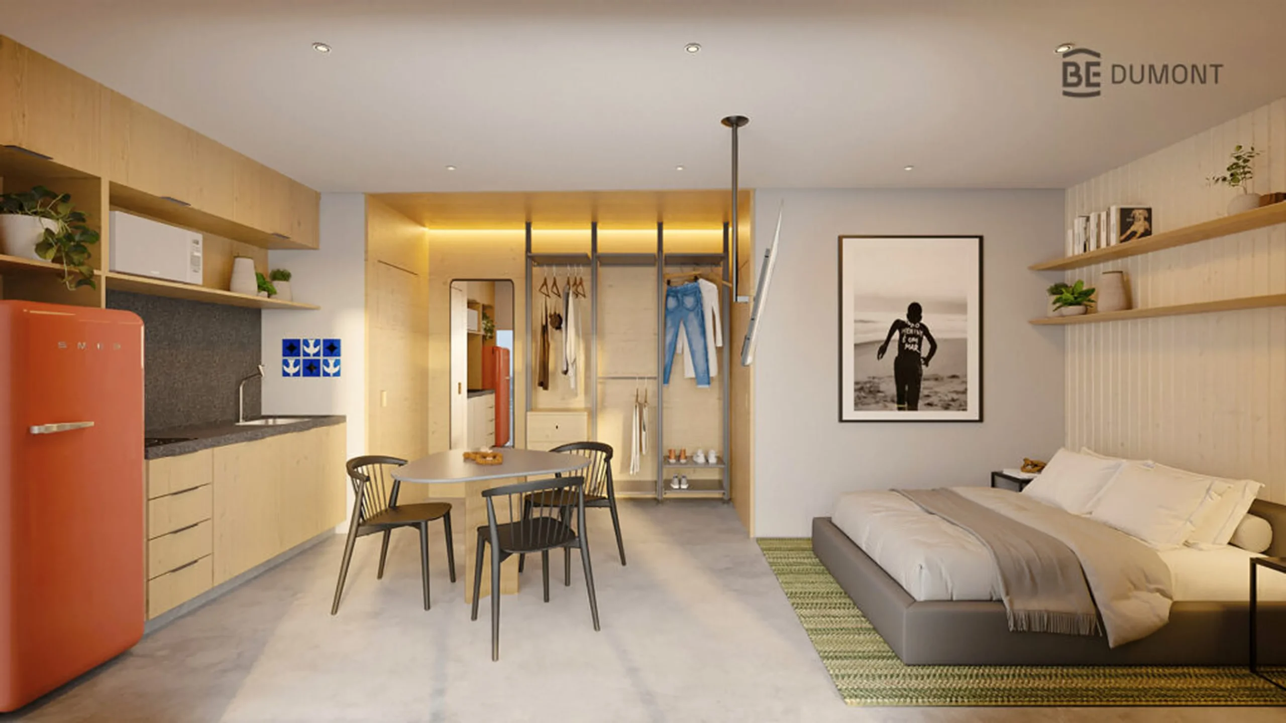 Render studio esquina BE Dumont Maringá — incorporadora BE A Moradia do Futuro