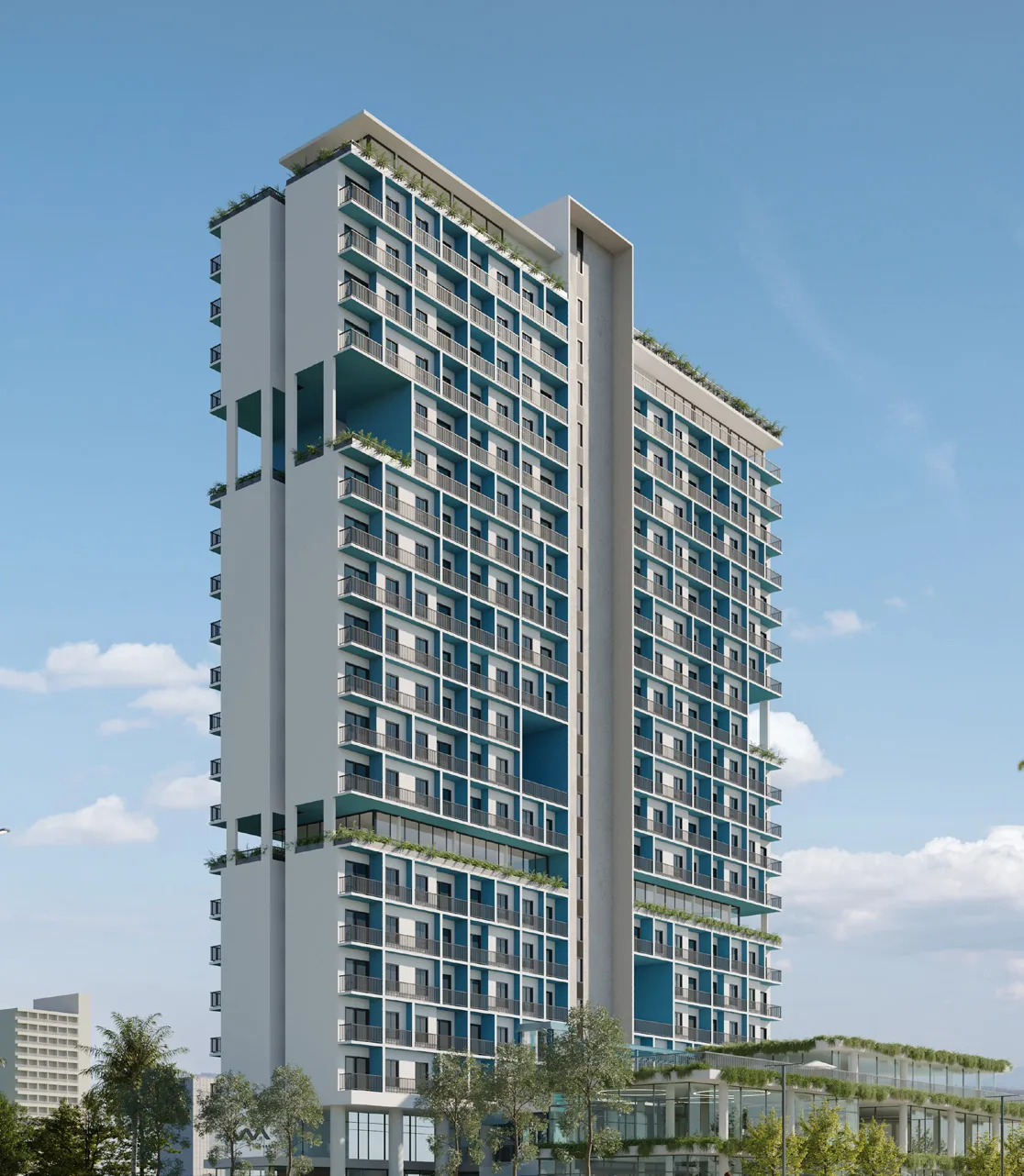 Perspectiva externa do BE Garden Maringá — torre residencial Bravo na Zona 8