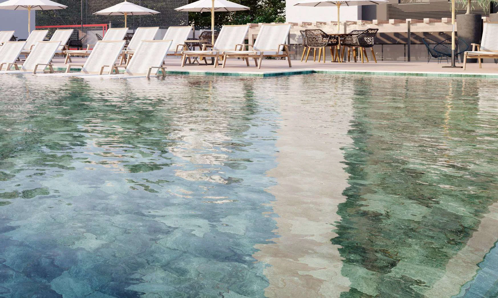 Piscina com borda infinita — Calefi Home Club Maringá