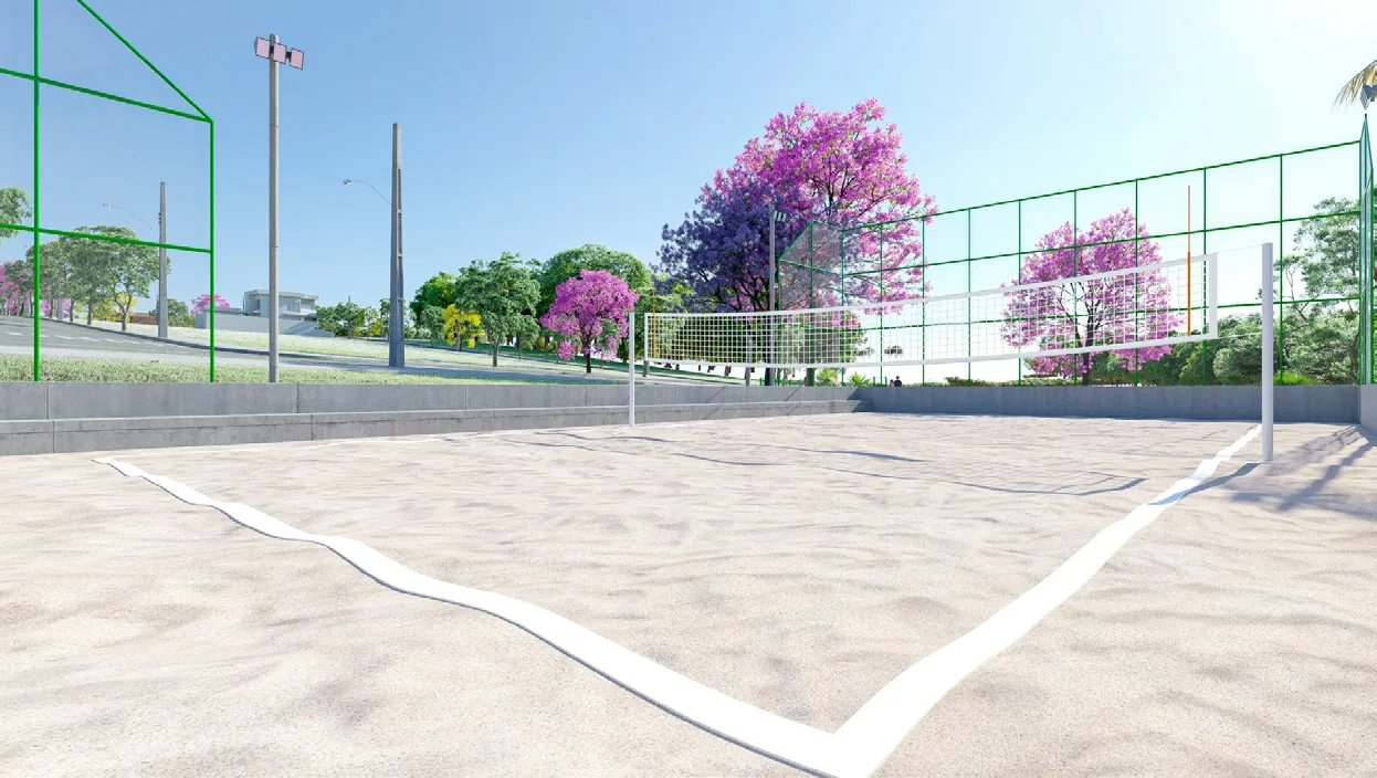 Quadra de beach tennis de areia do Loteamento Terraliz Mandaguaçu