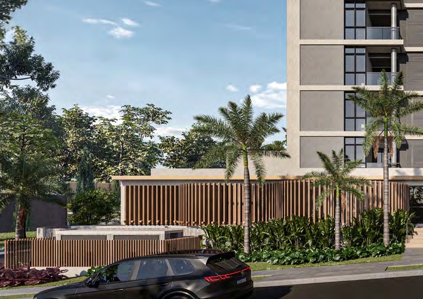 Jardim e entrada lateral do Célis Park Maringá Zona 08