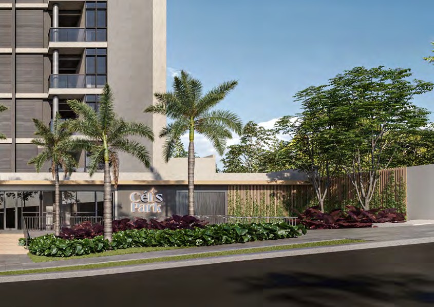 Fachada Célis Park pela Rua José de Oliveira, Maringá