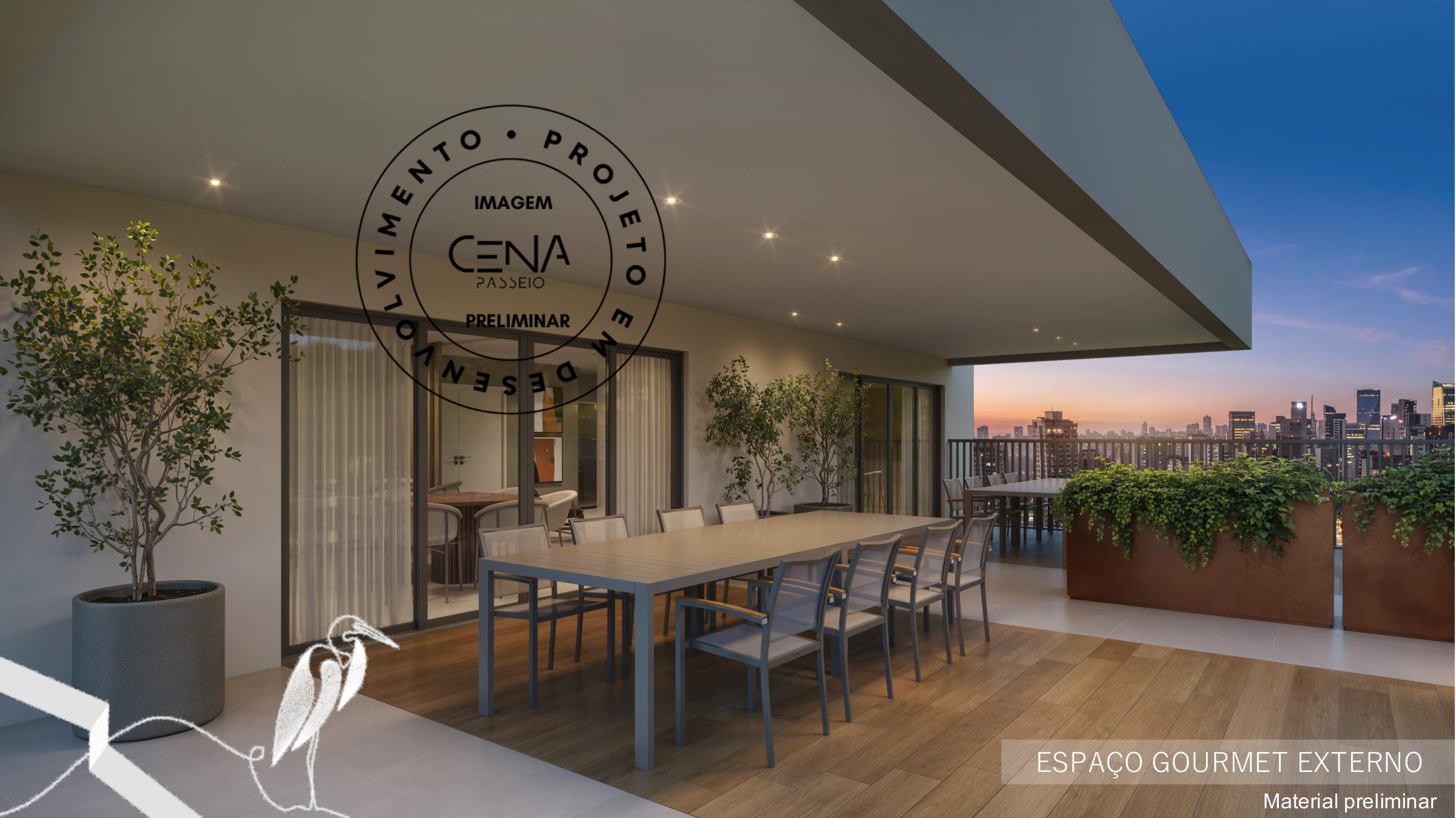 Espaço Gourmet Externo CENA Passeio Público Curitiba rooftop