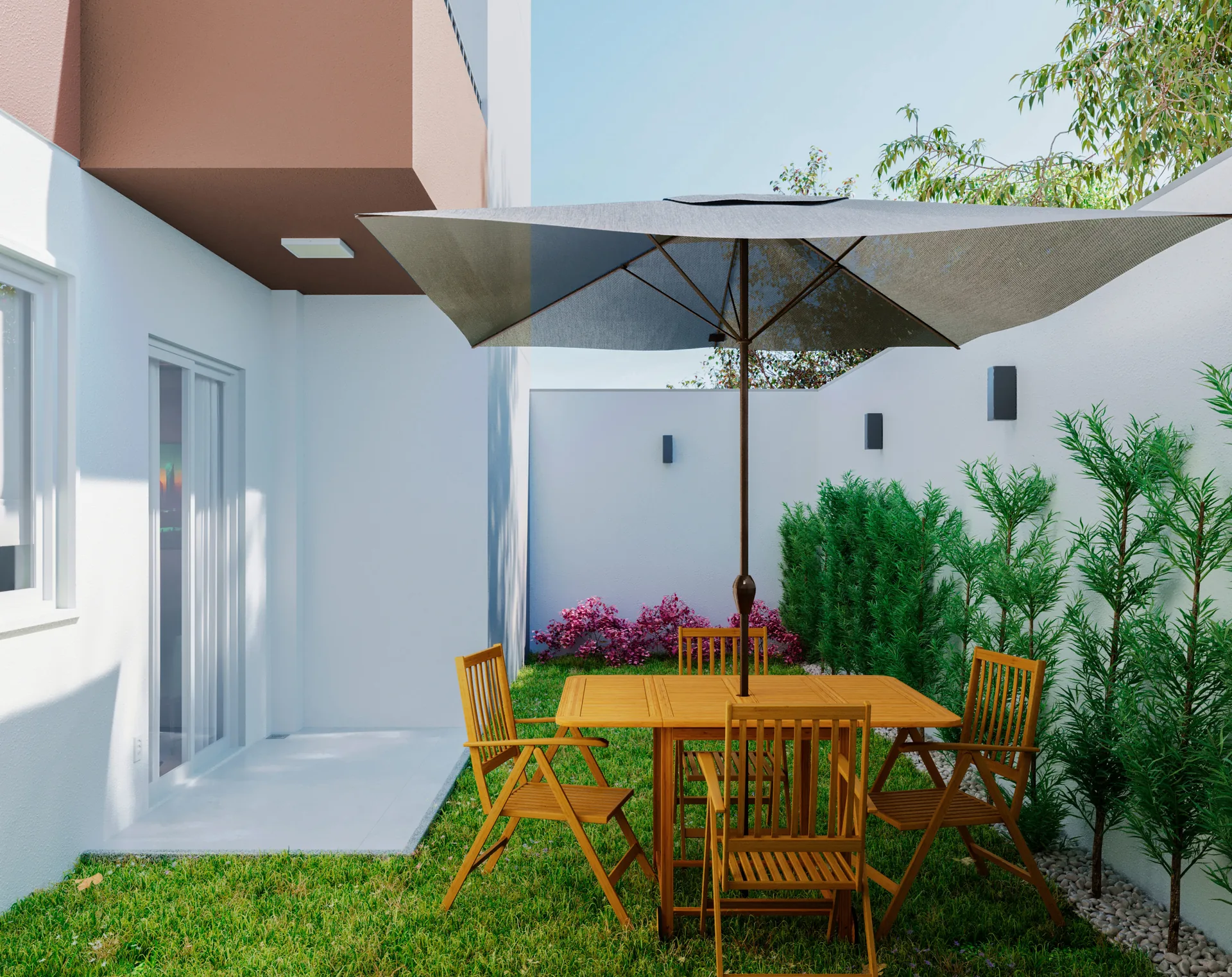 Garden privativo de apartamento térreo no Residencial Cittrino Maringá