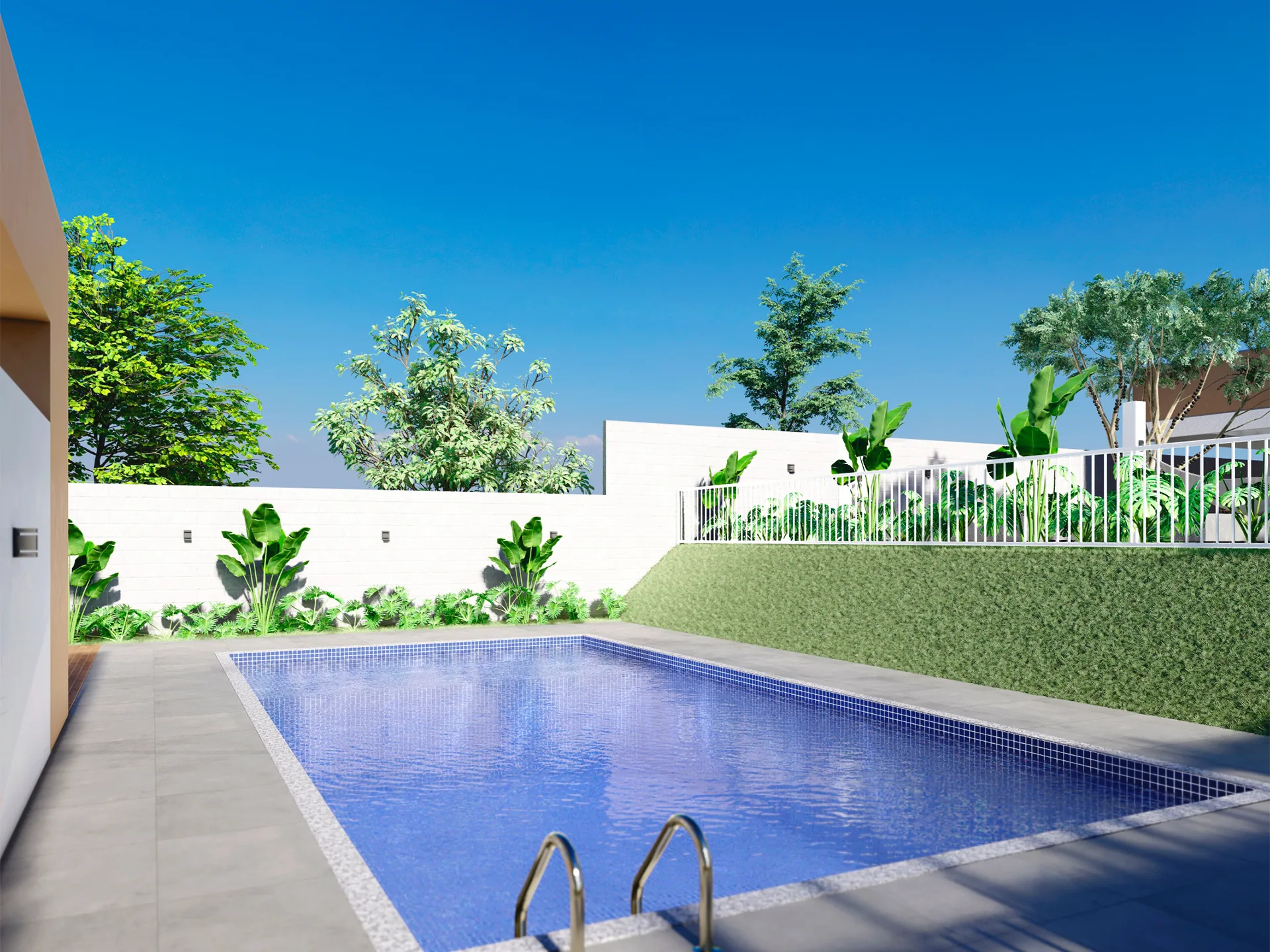 Piscina e solário do condomínio Cittrino em Maringá