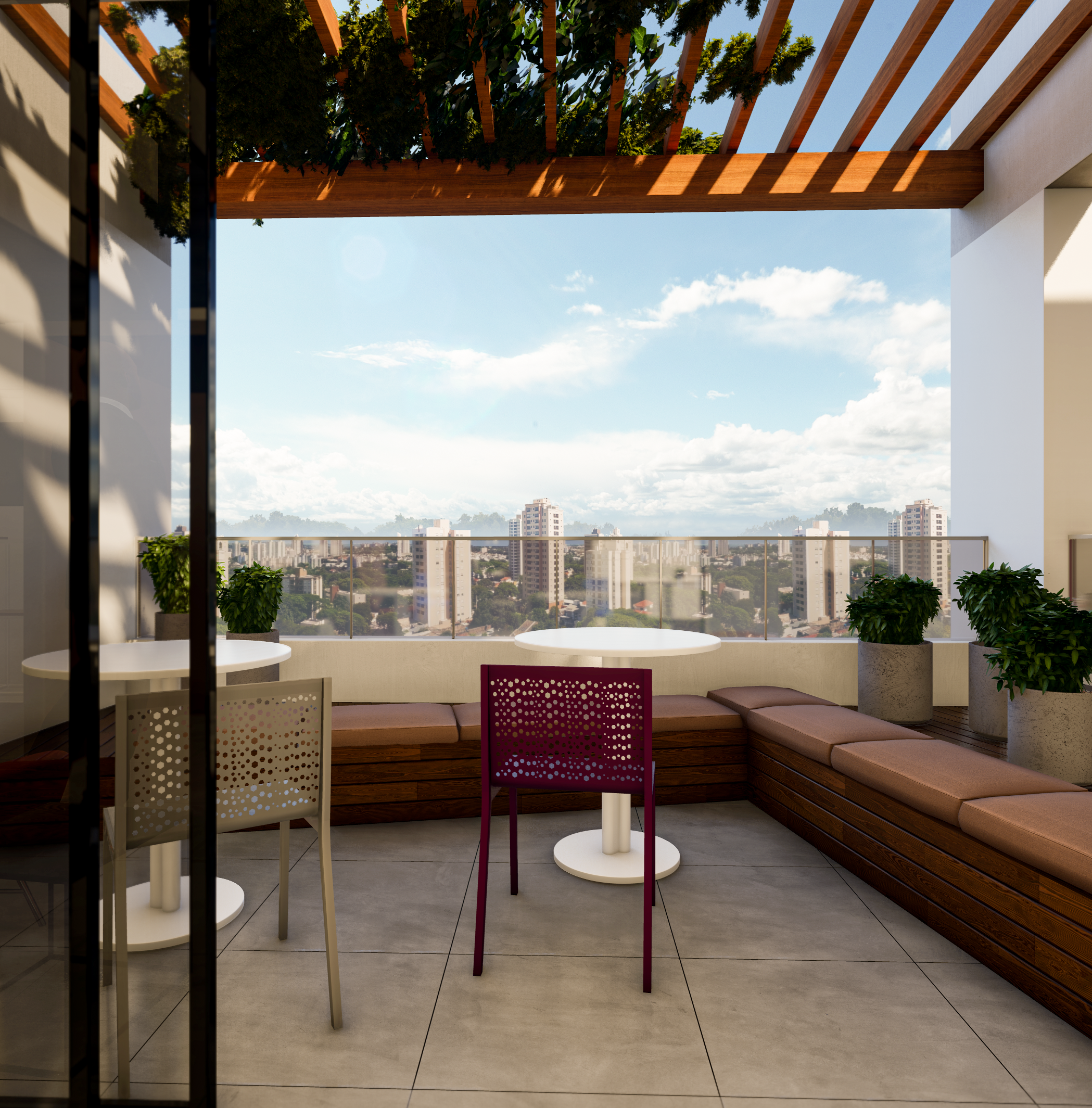 Coworking e ambientes internos do Eixo 795 Curitiba