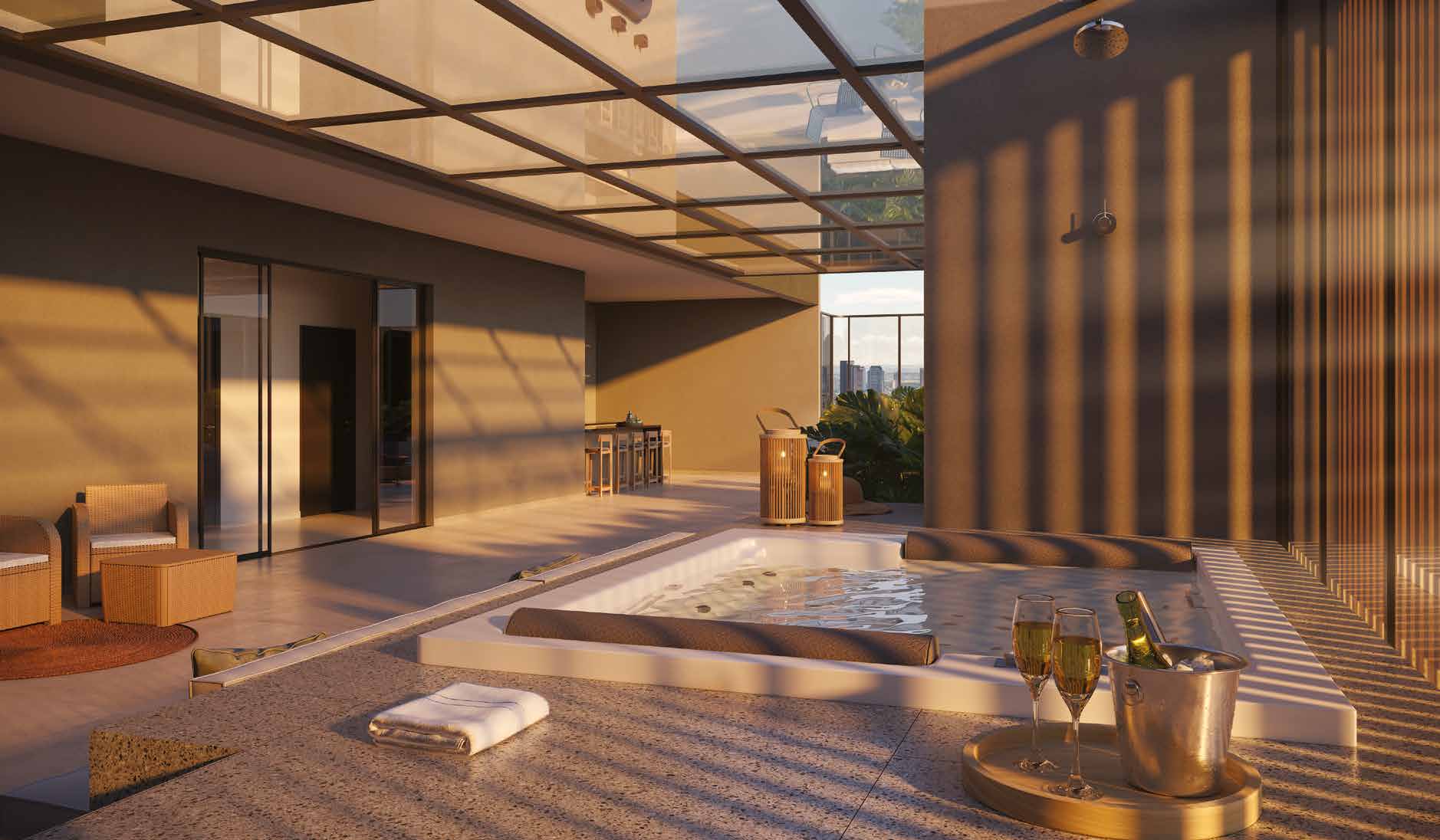 Deck Spa do Elevvo Maringá