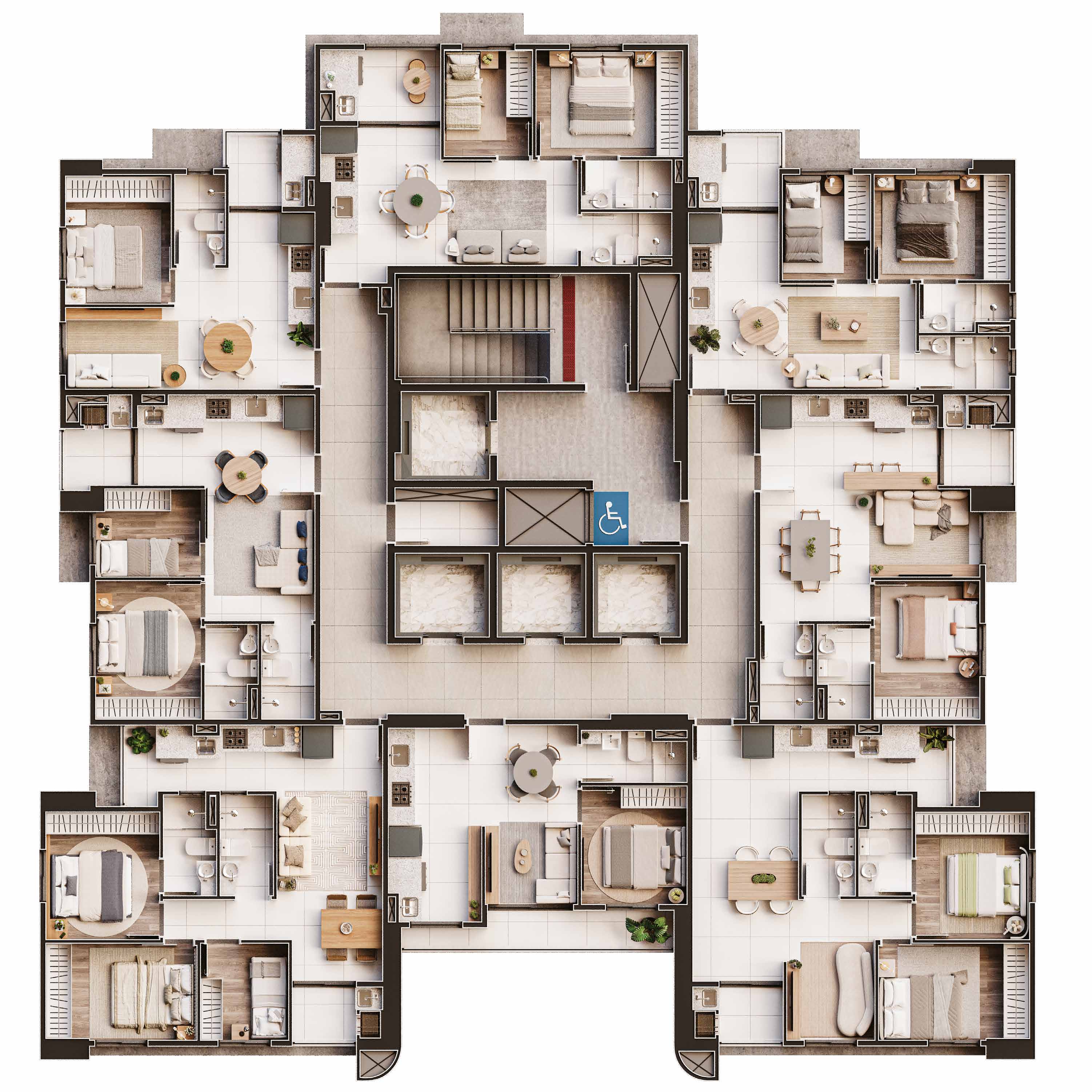 Planta Final 06/08 — 57,39m² — maior planta do Elevvo Maringá