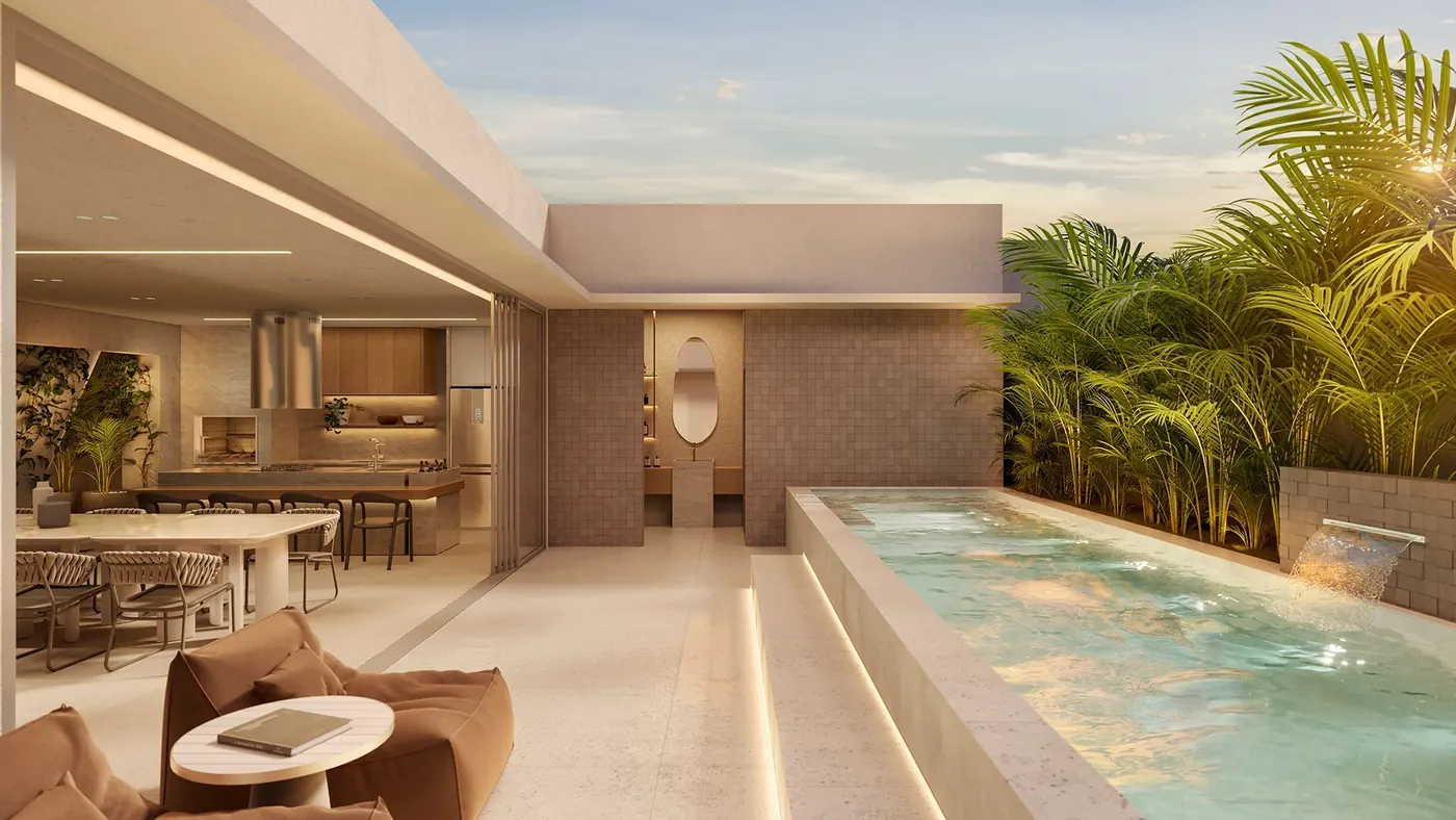 Piscina do gourmet privativo do Fascino em Maringá