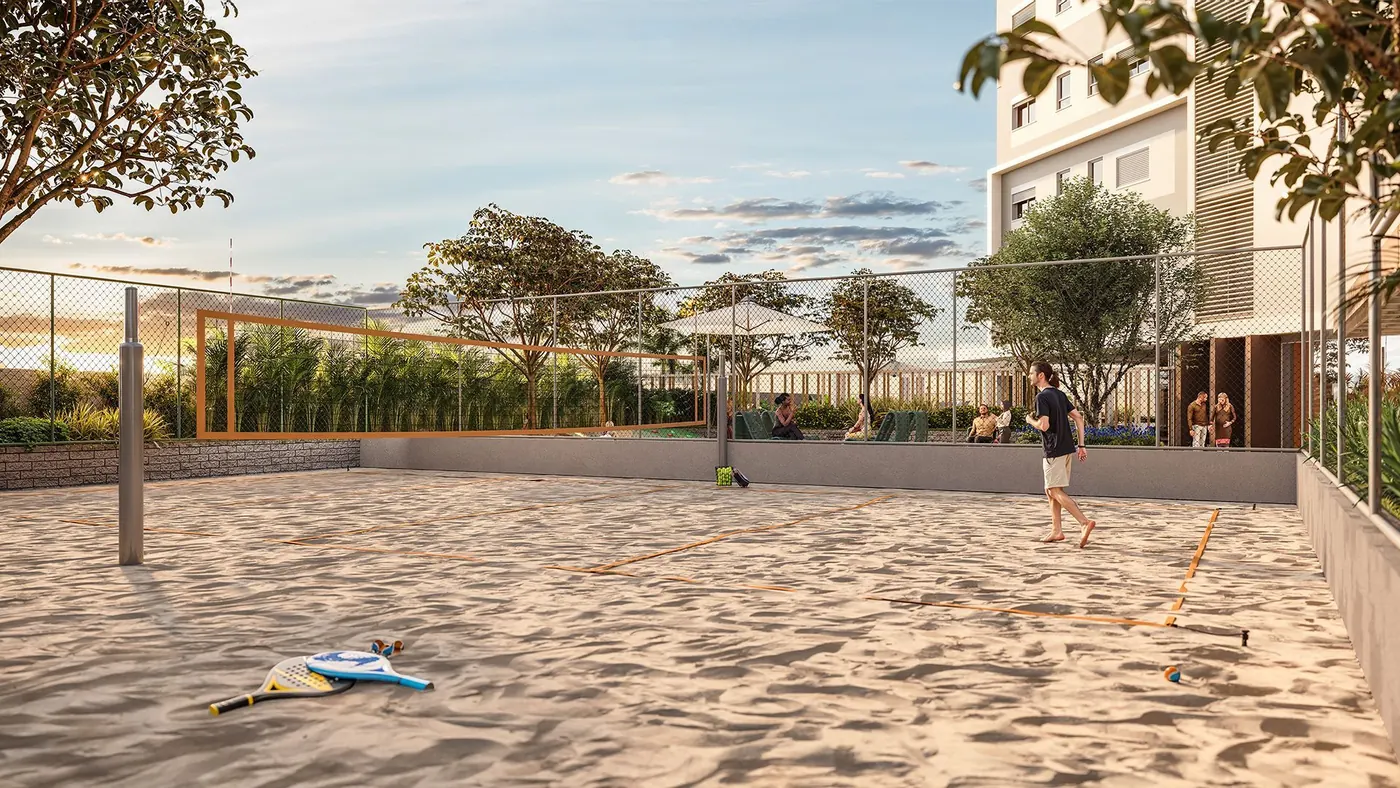 Quadra de beach tennis do Fascino em Maringá
