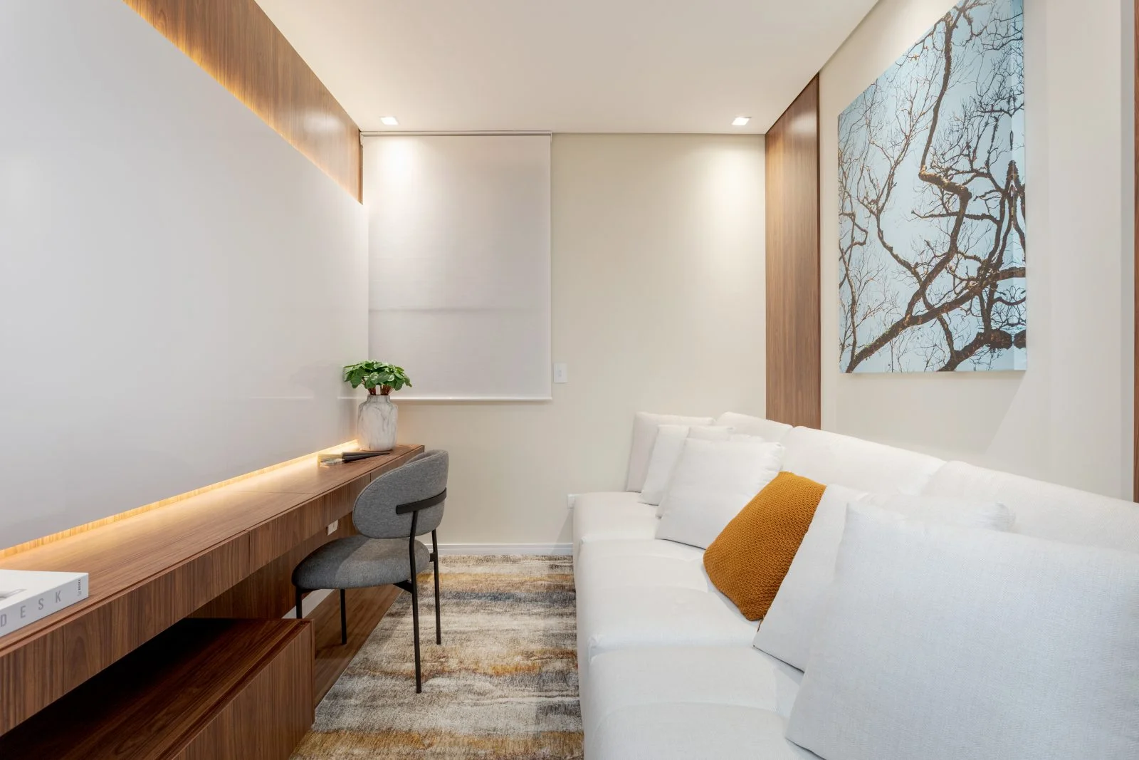 Sala TV e escritório apartamento decorado Imperium Park Residence