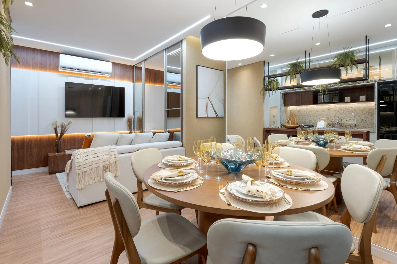 Sala de jantar integrada apartamento decorado Imperium Maringá