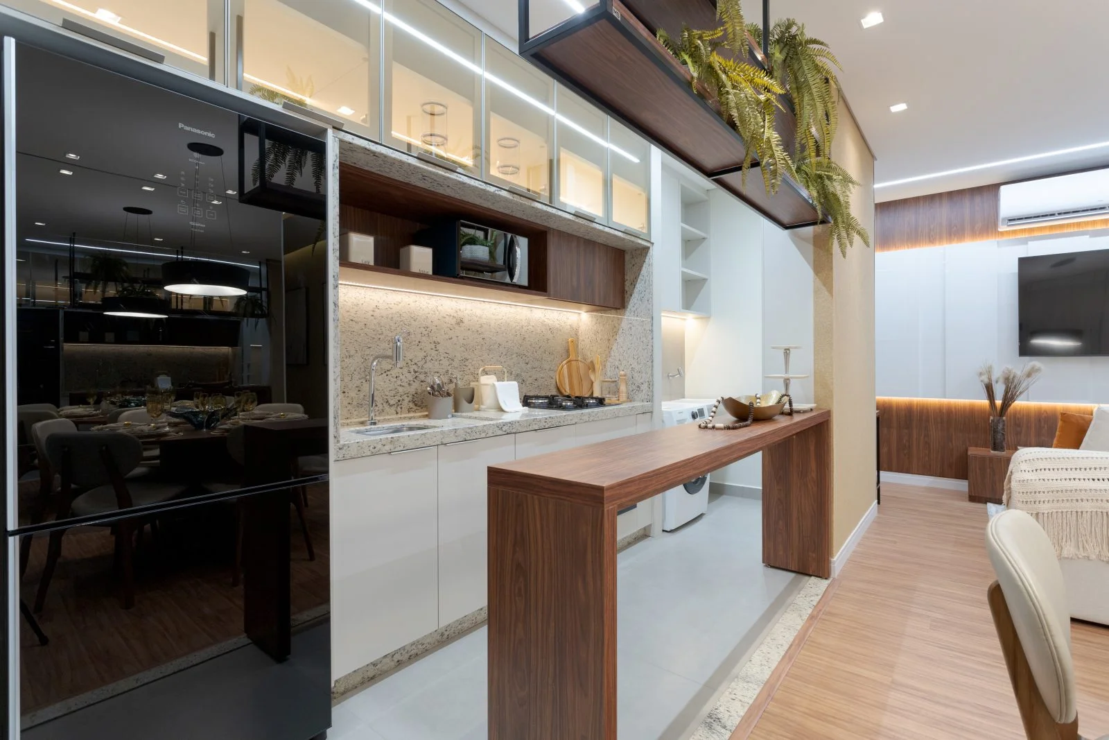 Cozinha integrada apartamento decorado Imperium Park Residence