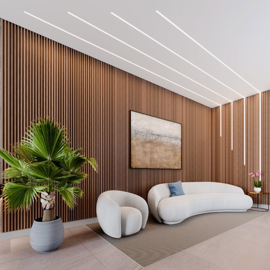 Detalhe de ambiente interno — acabamento e iluminação