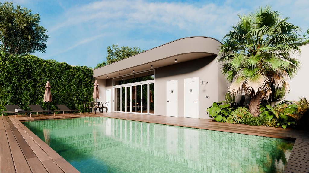 Piscina do condomínio — área de lazer