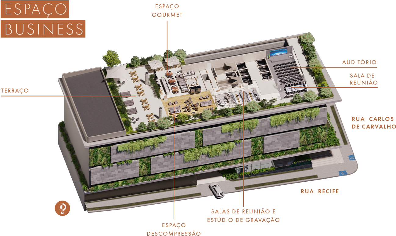 Salas Business e ambiente corporativo do JL Tower