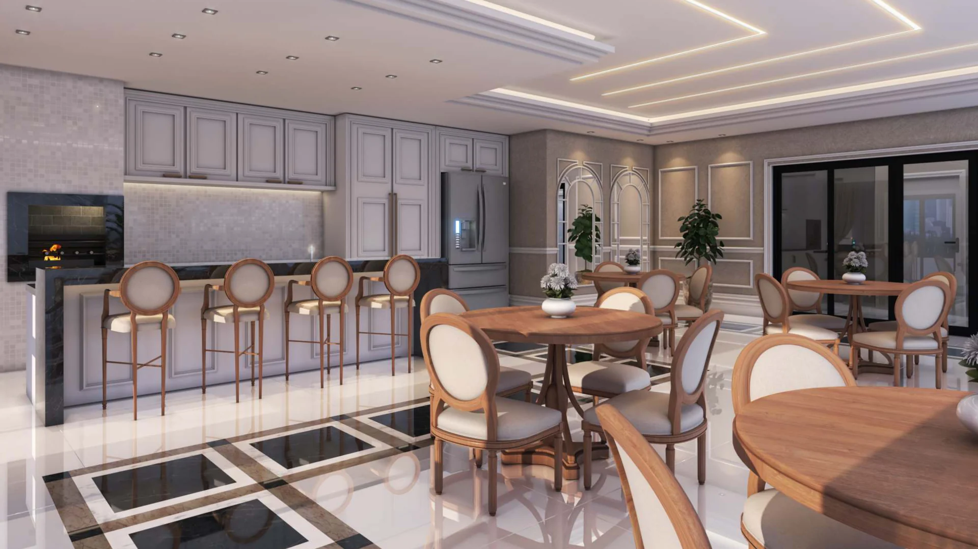 Salão de festas do La Martina em Maringá – ambiente interno
