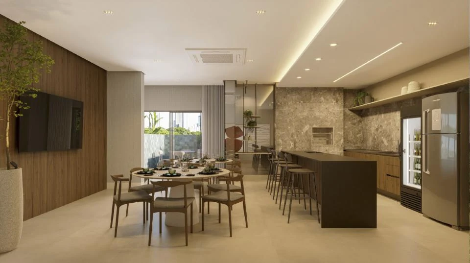 Espaço gourmet interno do Lagoon Home Club