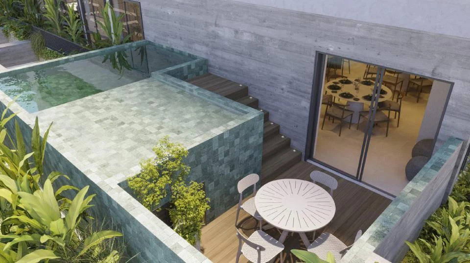 Espaço gourmet com piscina privativa no Lagoon Home Club