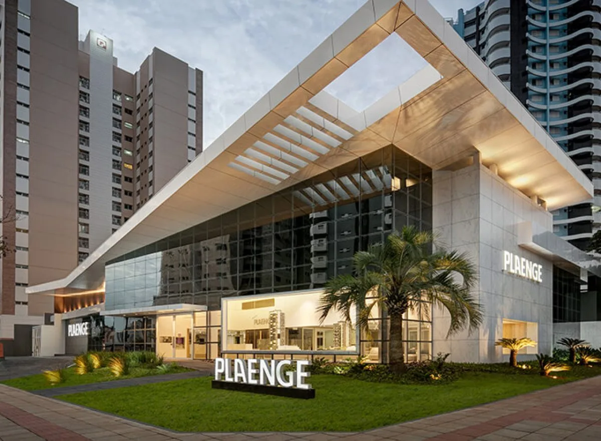 Central de vendas da construtora Plaenge em Maringá, responsável pelo Lithos