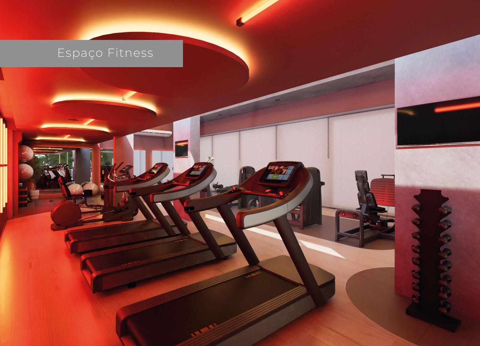 Espaço Fitness do Lumière Residence Club com equipamentos profissionais