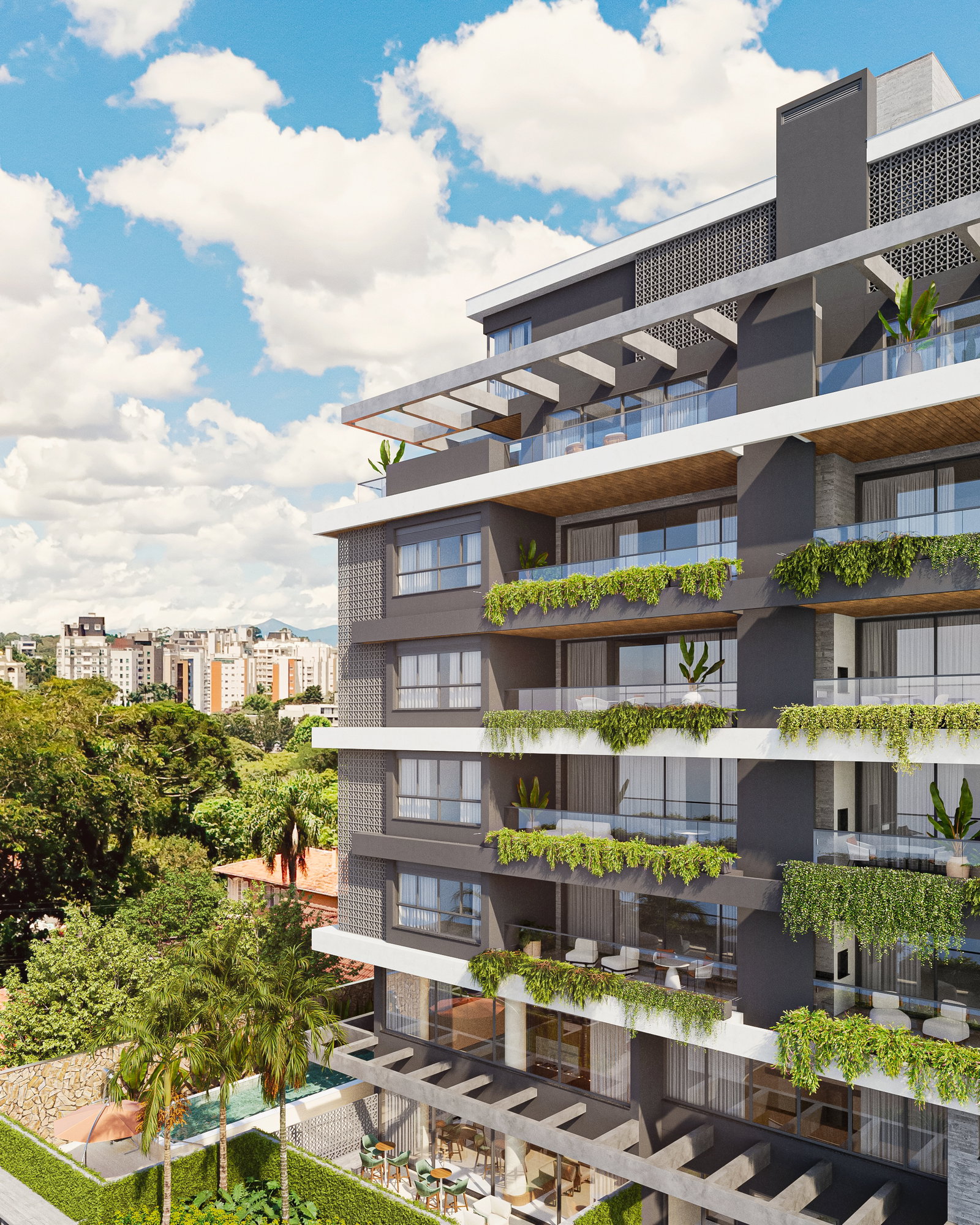 Render vista lateral Máter Curitiba Porto Camargo