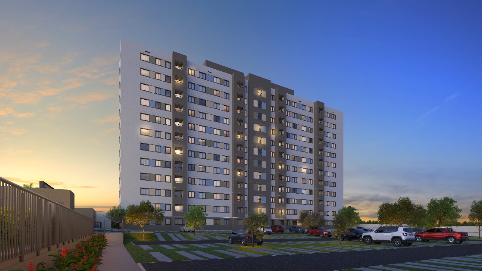 Fachada do Residencial Mirante do Alvorada MRV em Maringá, Jardim Alvorada