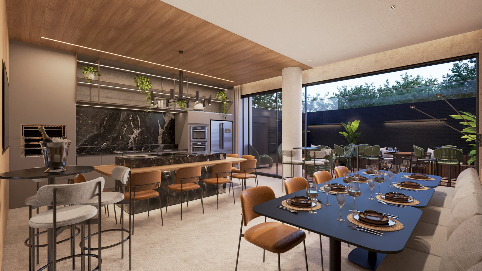Espaço gourmet Mirari mobiliado